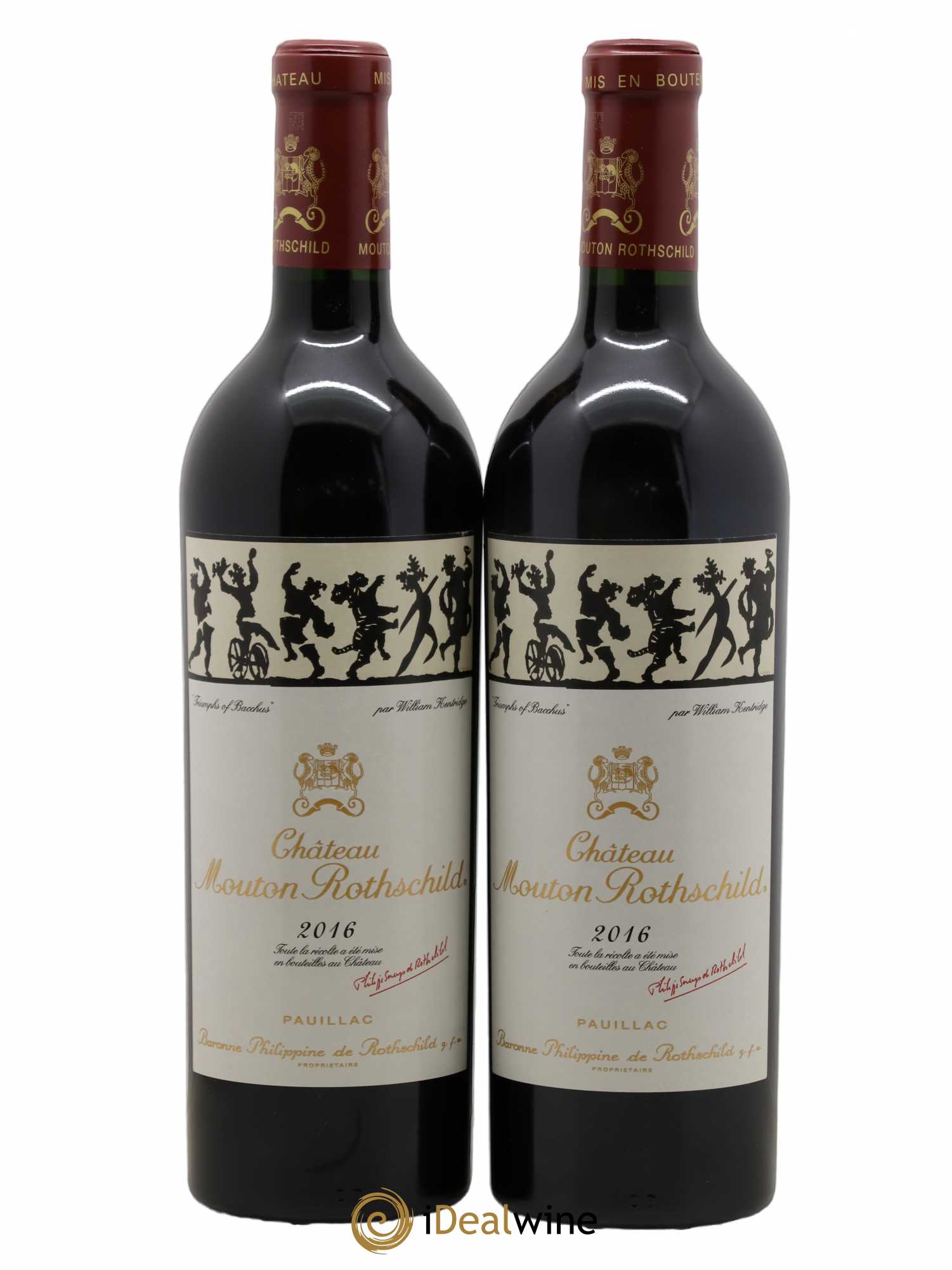 Château Mouton Rothschild 1er Grand Cru Classé 2016 - Lot de 2 bouteilles - 0