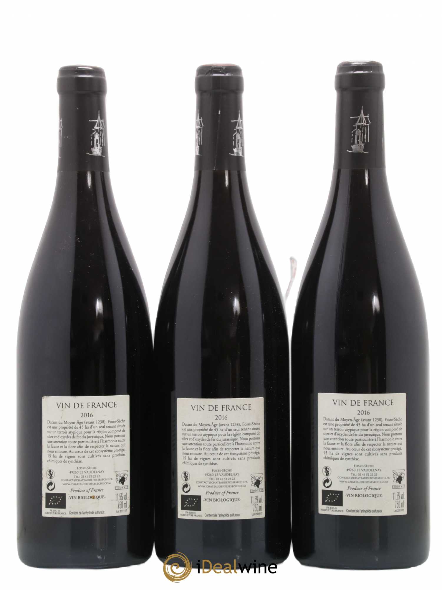 Vin de France Lauraise Fosse Seche (sans prix de réserve) 2016 - Posten von 3 Flaschen - 1