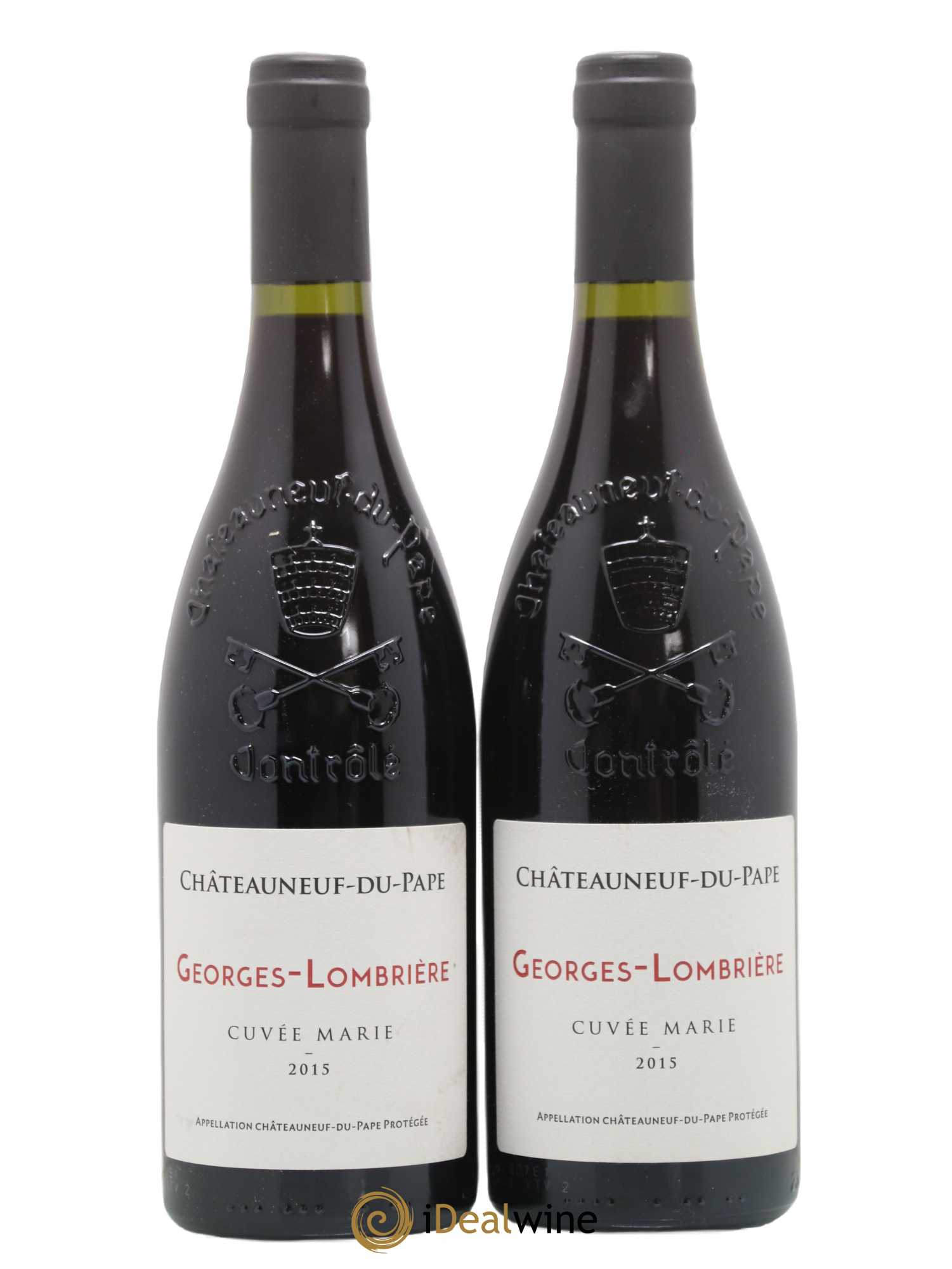 Châteauneuf-du-Pape Cuvee Marie Georges Lombriere (sans prix de réserve) 2015 - Lot de 2 bouteilles - 0