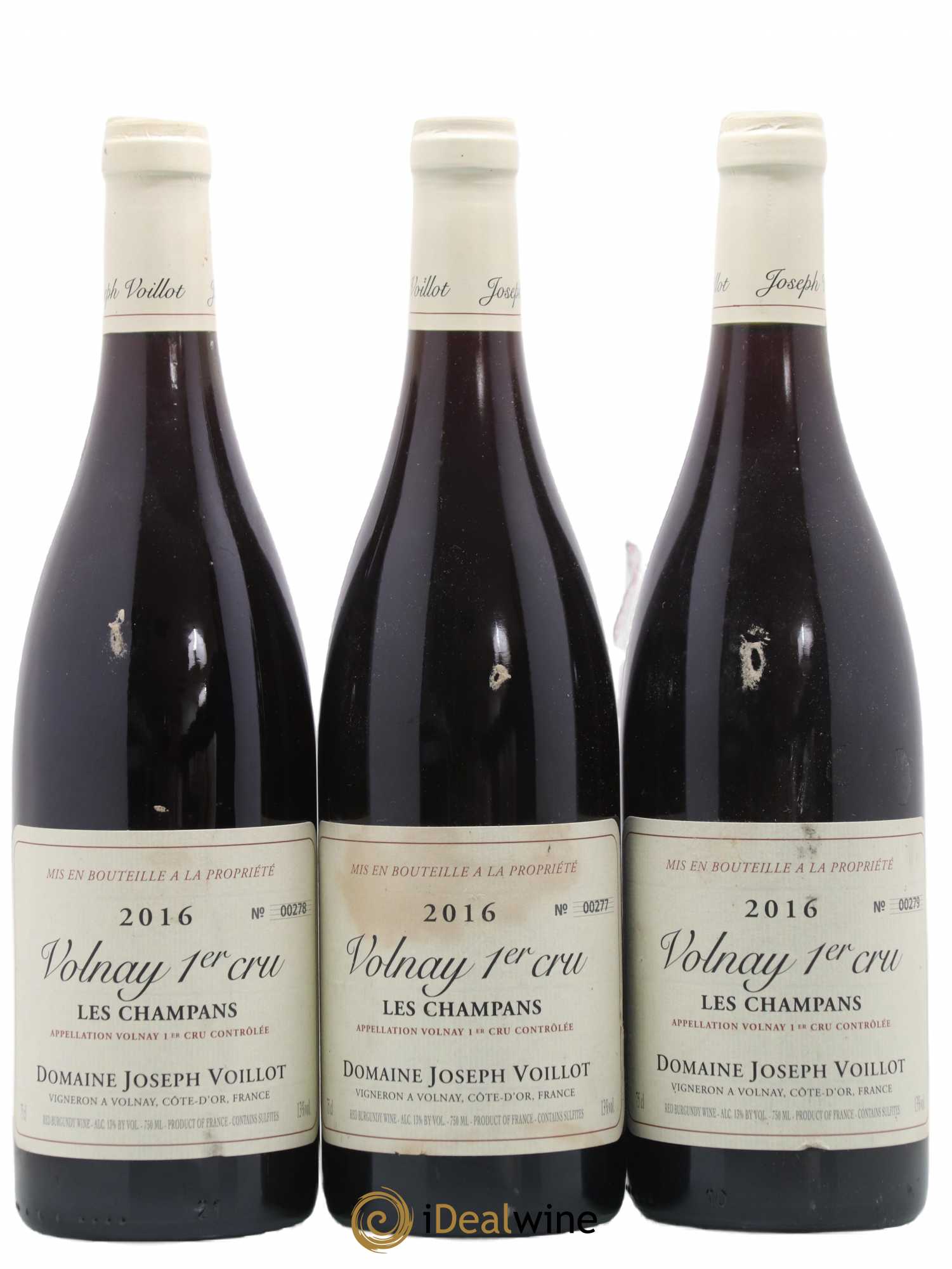 Volnay 1er Cru les Champans Joseph Voillot (Domaine) (sans prix de réserve) 2016 - Lot de 3 bouteilles - 0