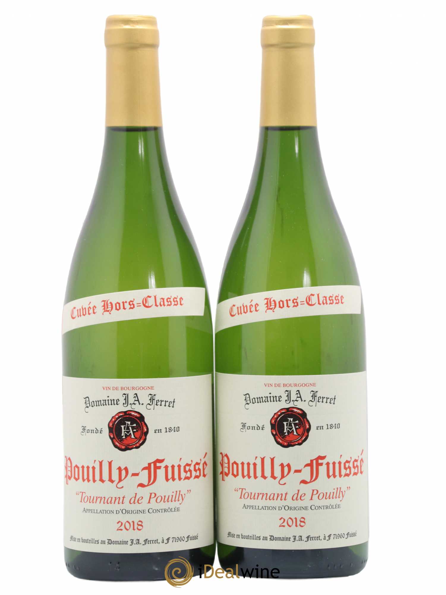 Pouilly-Fuissé 1er Cru Hors Classe Tournant de Pouilly J.A. Ferret (Domaine) (sans prix de réserve) 2018 - Lot de 2 bouteilles - 0
