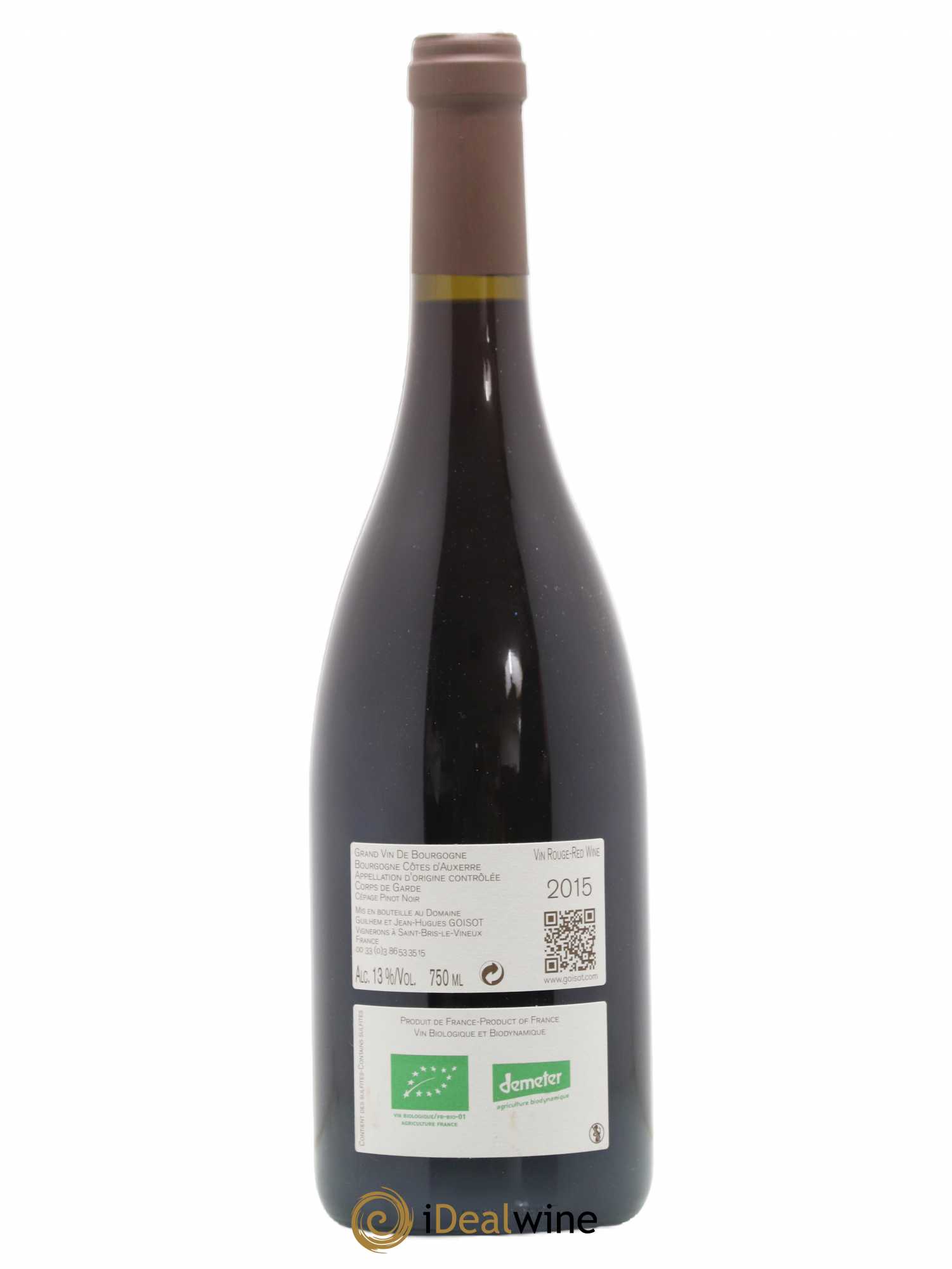 Bourgogne Côtes d'Auxerre Corps de Garde Goisot (sans prix de réserve) 2015 - Lot de 1 bouteille - 1