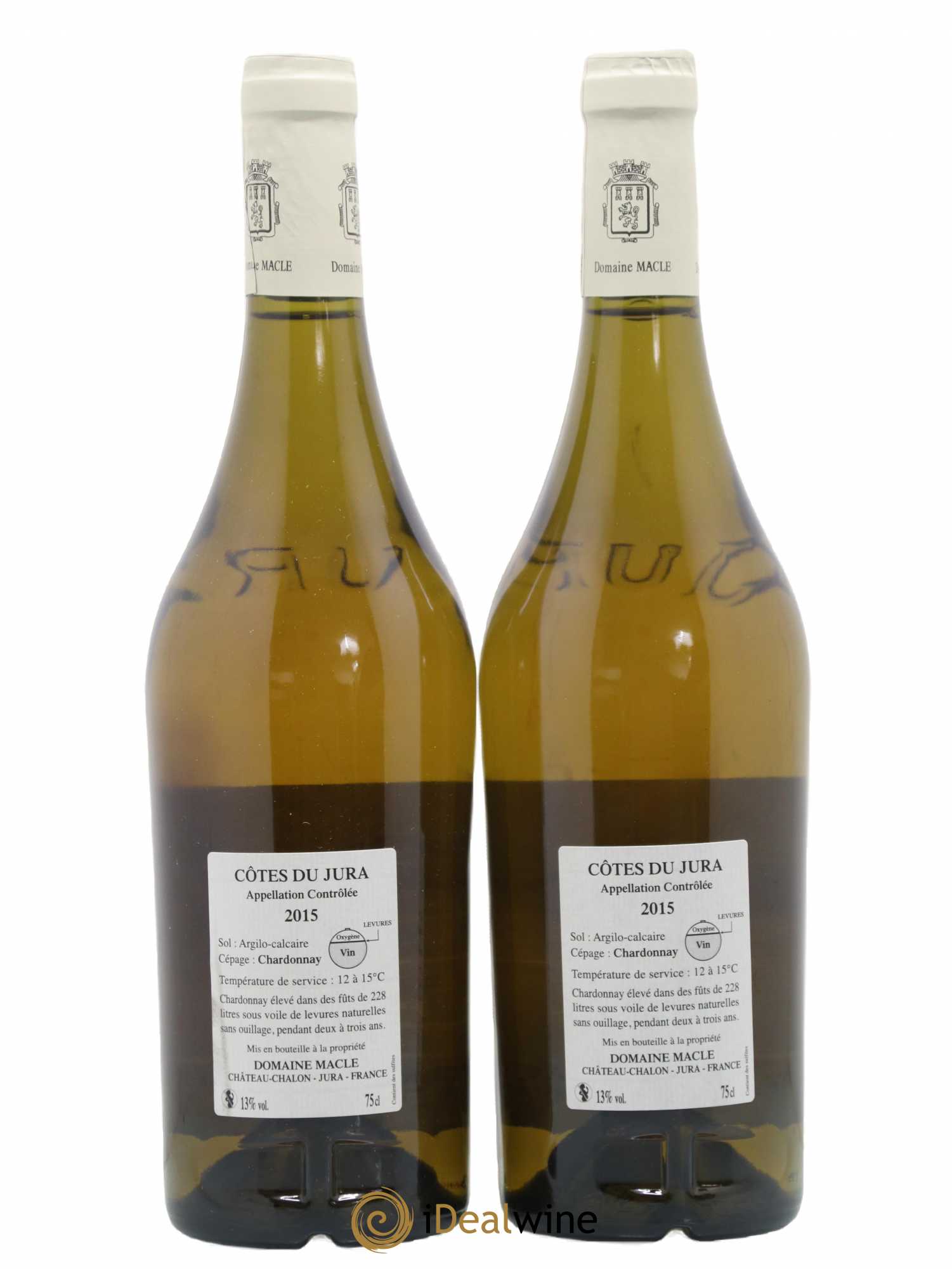 Côtes du Jura Chardonnay sous voile Jean Macle  (sans prix de réserve) 2015 - Lot de 2 bouteilles - 1