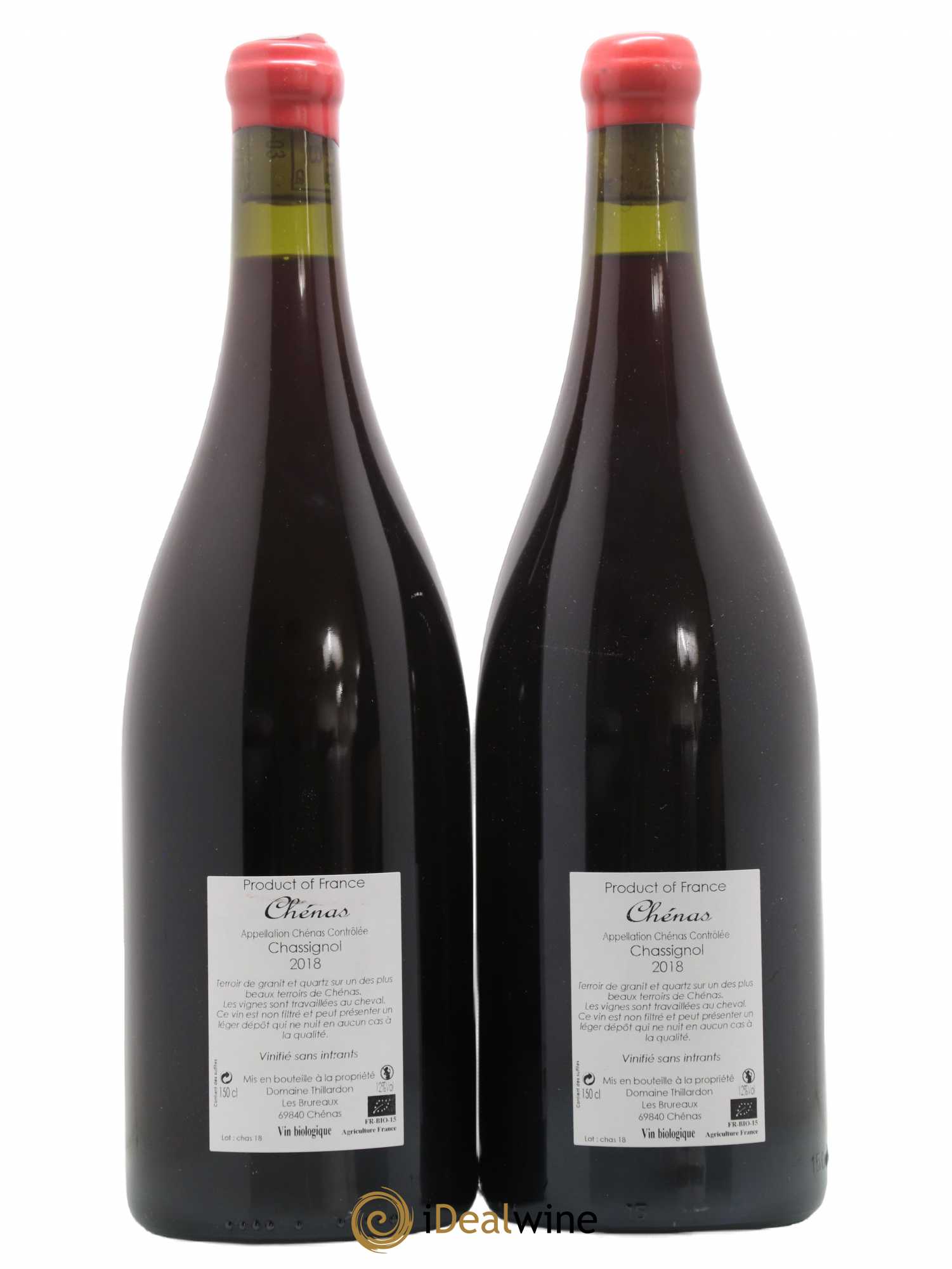 Chénas Chassignol Domaine Thillardon (sans prix de réserve) 2018 - Lot de 2 magnums - 1