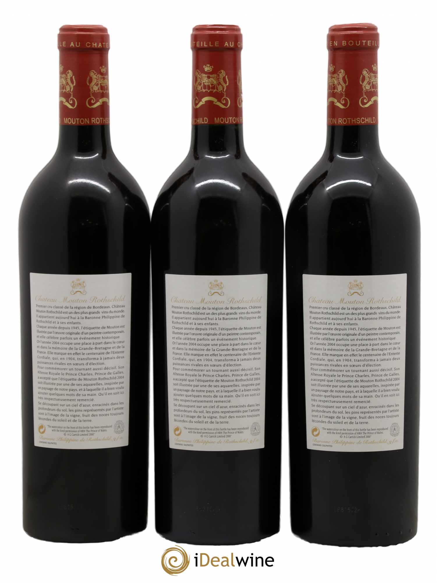 Château Mouton Rothschild 1er Grand Cru Classé 2004 - Lot de 3 bouteilles - 1