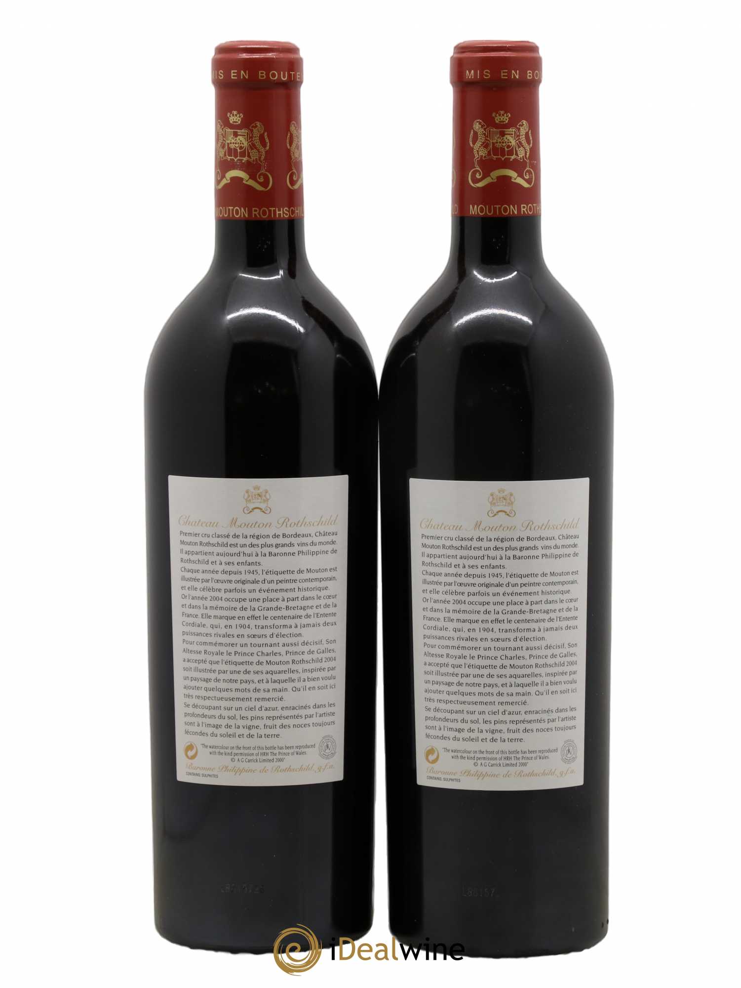 Château Mouton Rothschild 1er Grand Cru Classé 2004 - Lot de 2 bouteilles - 1