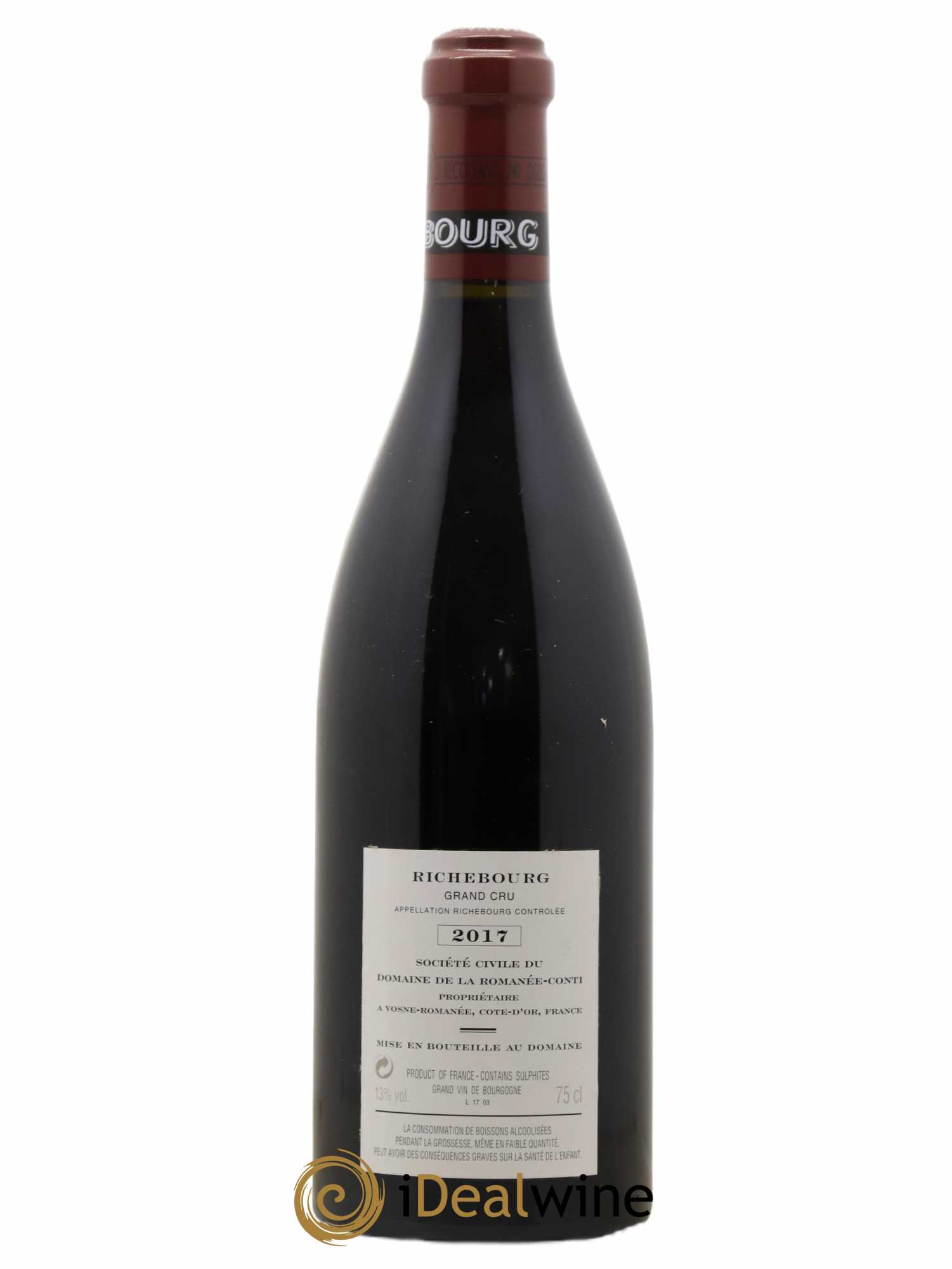 Richebourg Grand Cru Domaine de la Romanée-Conti 2017 - Lot de 1 bouteille - 1
