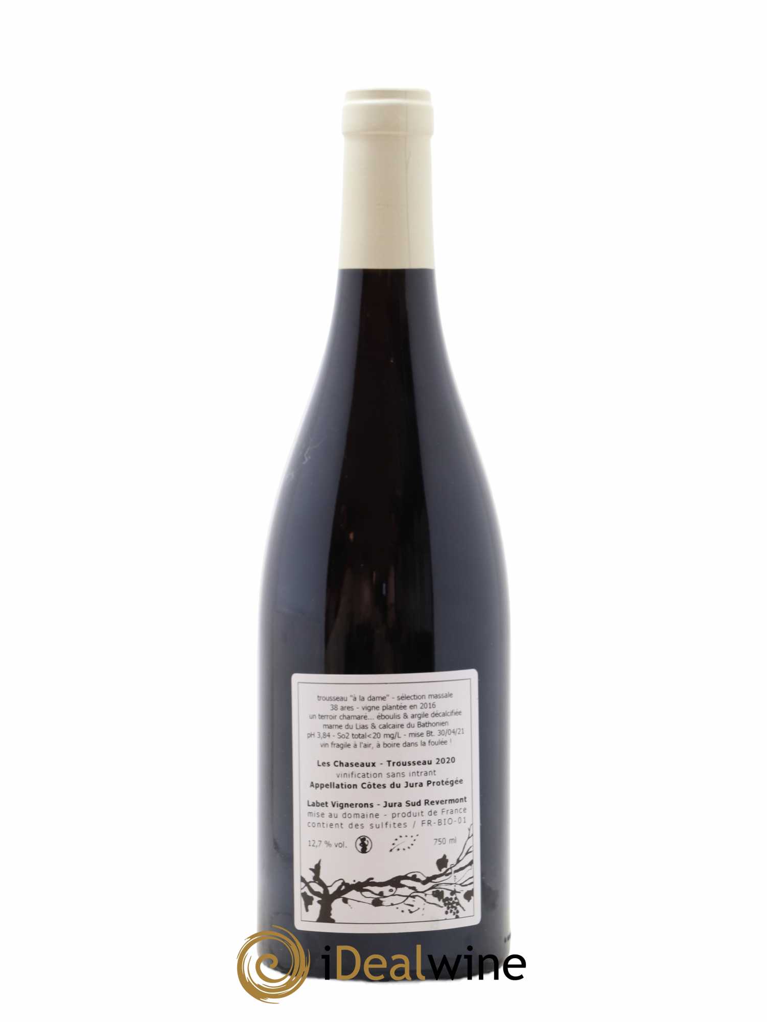 Côtes du Jura Trousseau Les Chaseaux Romain - Julien - Charline Labet 2020 - Lot de 1 bouteille - 1
