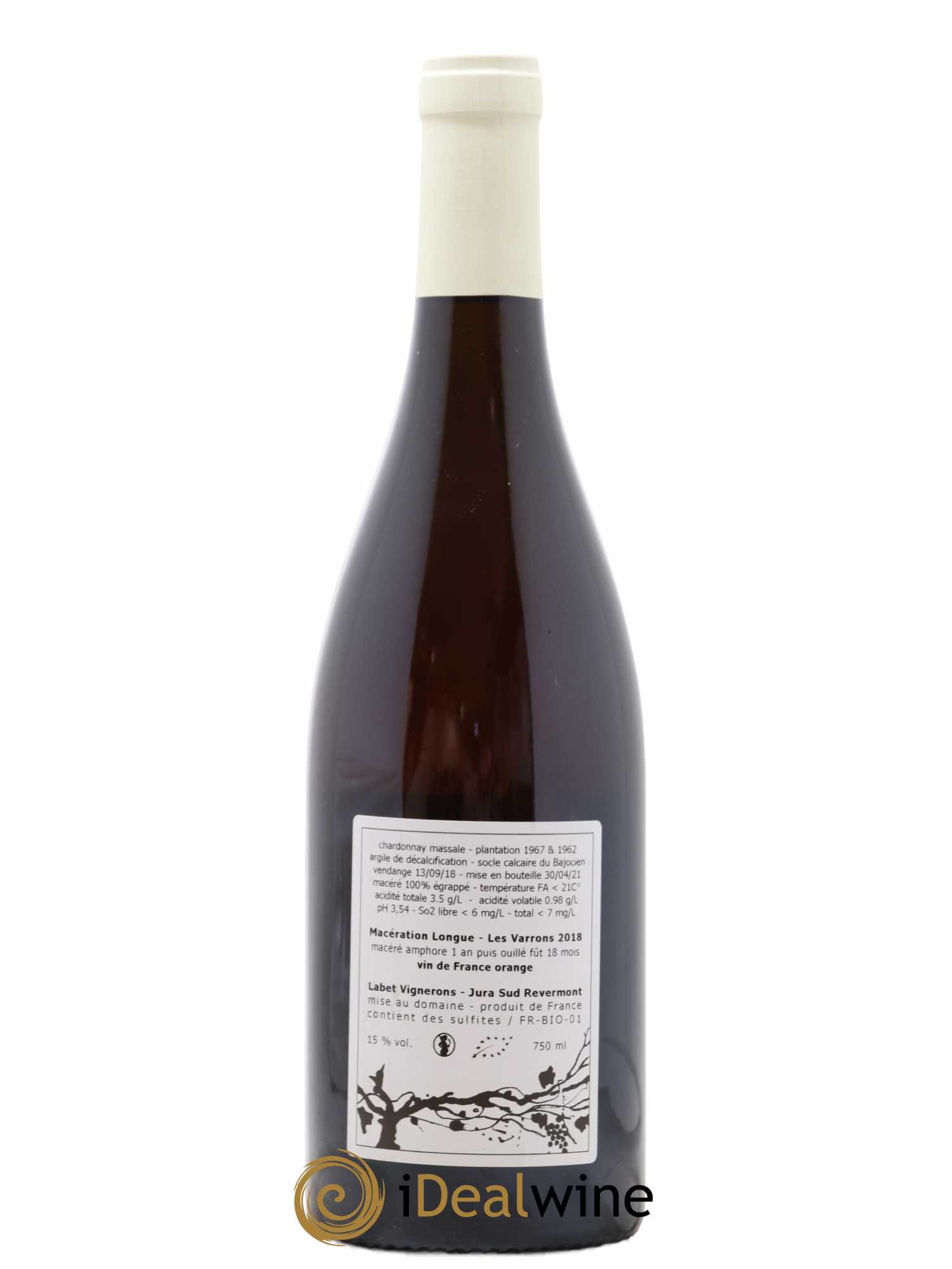 Côtes du Jura Chardonnay Les Varrons Macération Romain - Julien - Charline Labet 2018 - Lot of 1 bottle - 1