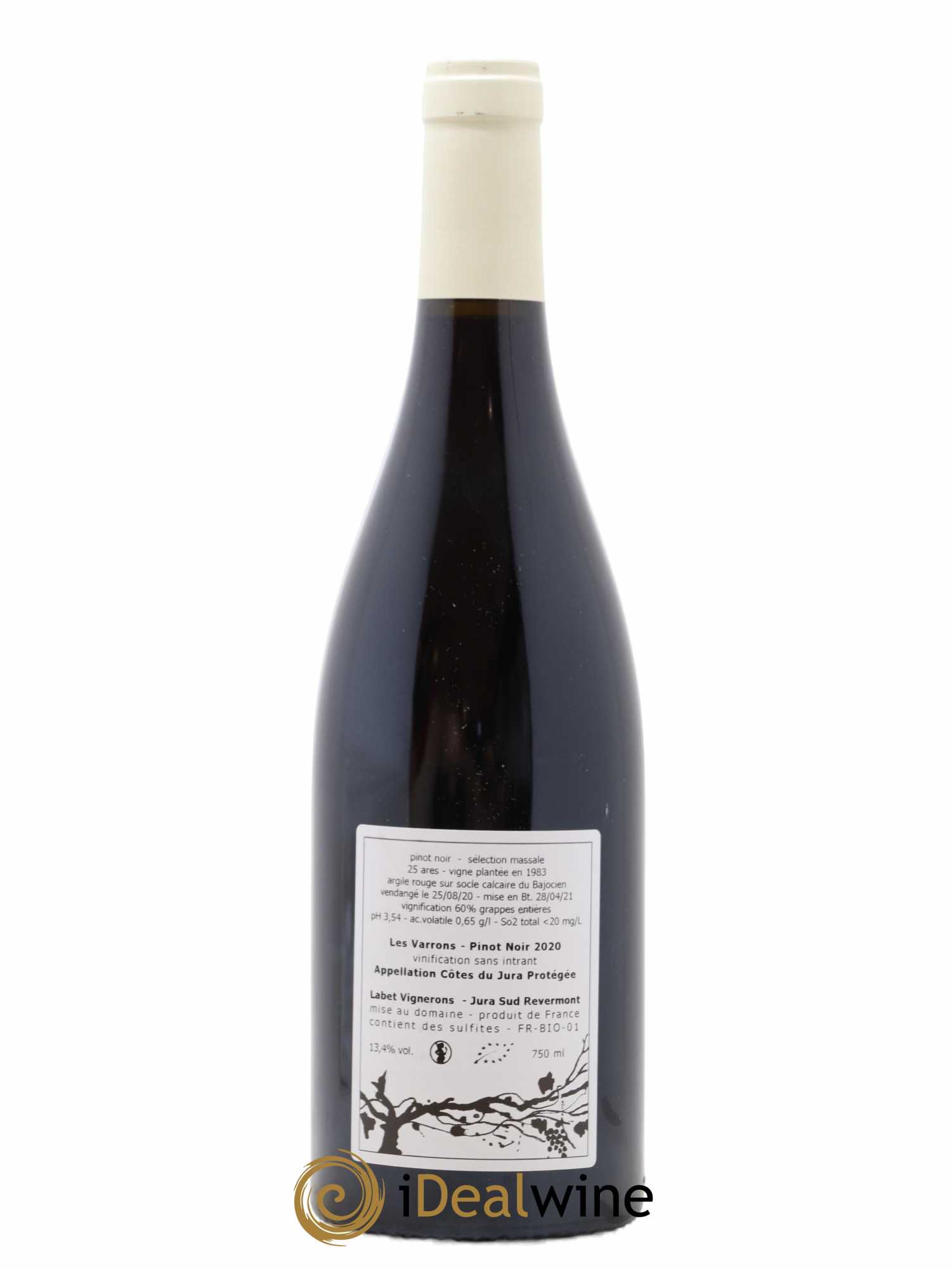 Côtes du Jura Pinot Noir Les Varrons Sélection Massale Romain - Julien - Charline Labet 2020 - Lot de 1 bouteille - 1