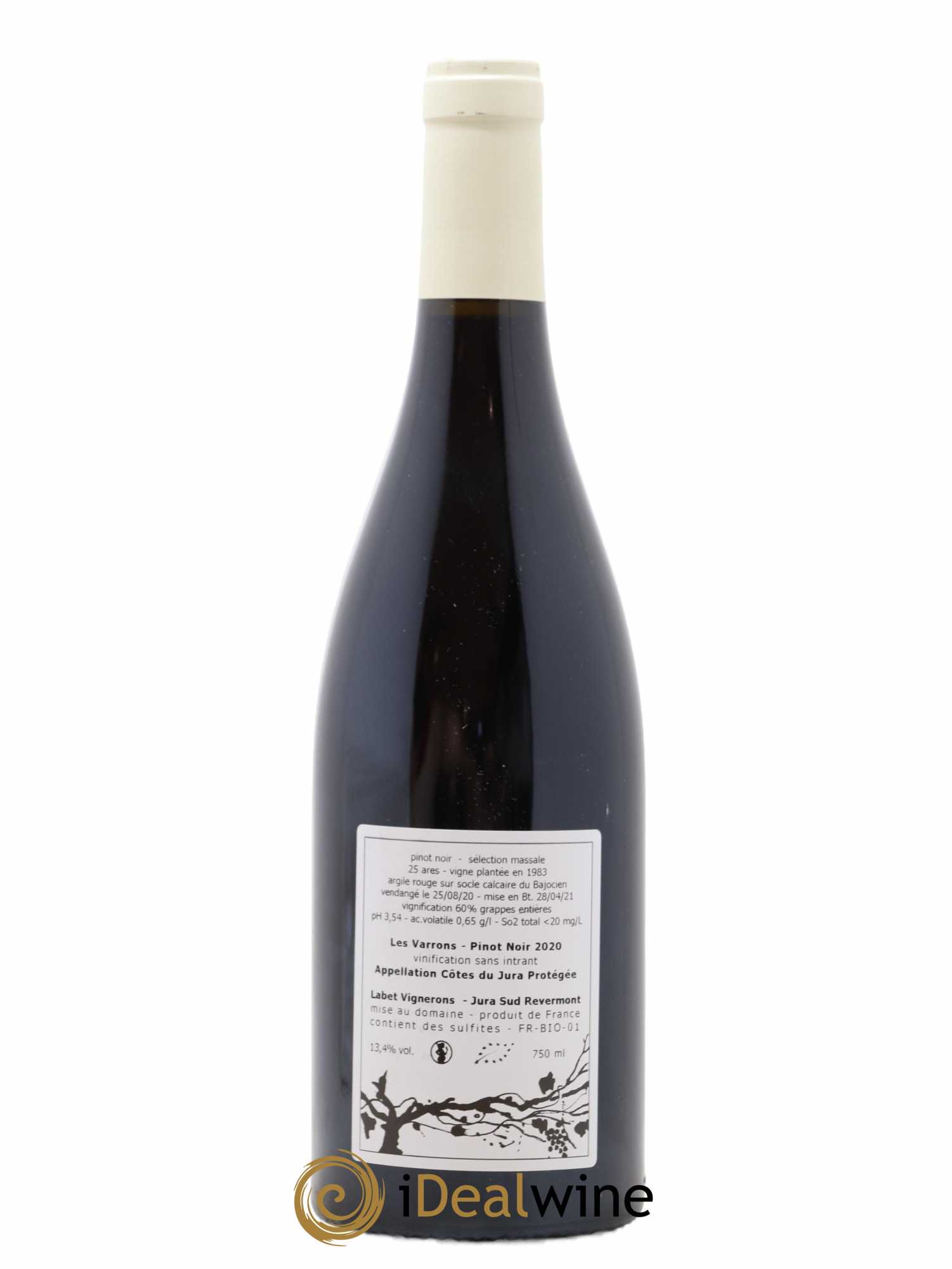 Côtes du Jura Pinot Noir Les Varrons Sélection Massale Romain - Julien - Charline Labet 2020 - Lot of 1 bottle - 1