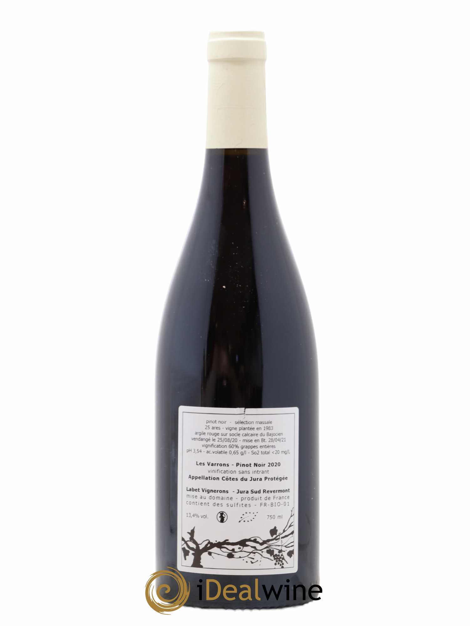 Côtes du Jura Pinot Noir Les Varrons Sélection Massale Romain - Julien - Charline Labet 2020 - Lot de 1 bouteille - 1