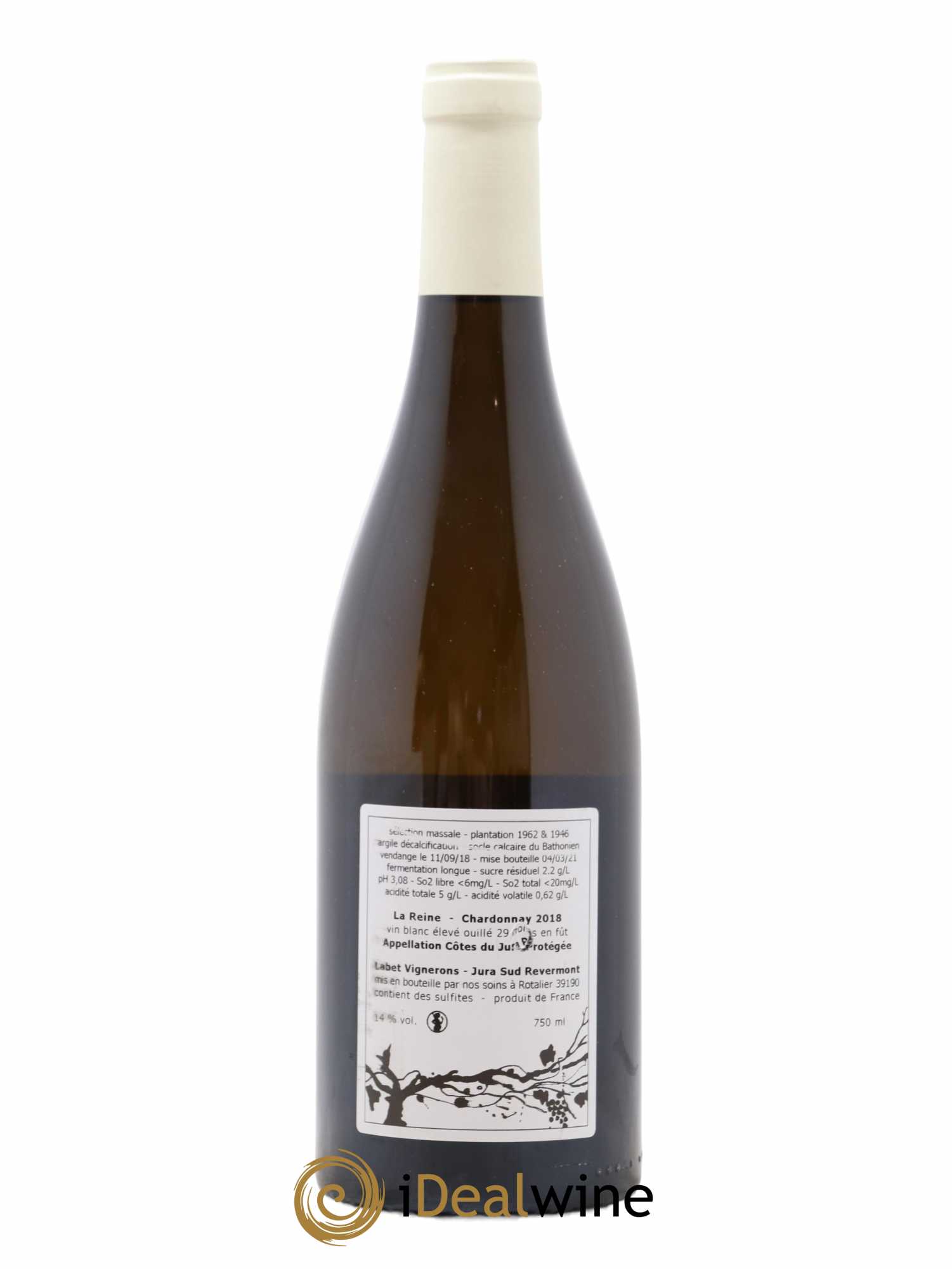 Côtes du Jura Chardonnay La Reine Romain - Julien - Charline Labet 2018 - Lot de 1 bouteille - 1