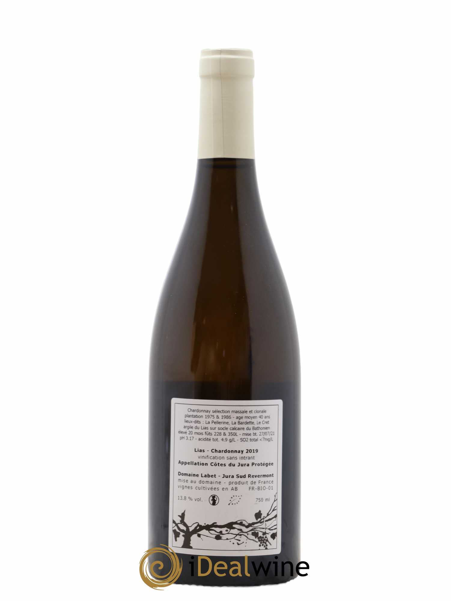 Côtes du Jura Chardonnay Lias Romain - Julien - Charline Labet 2019 - Lot de 1 bouteille - 1