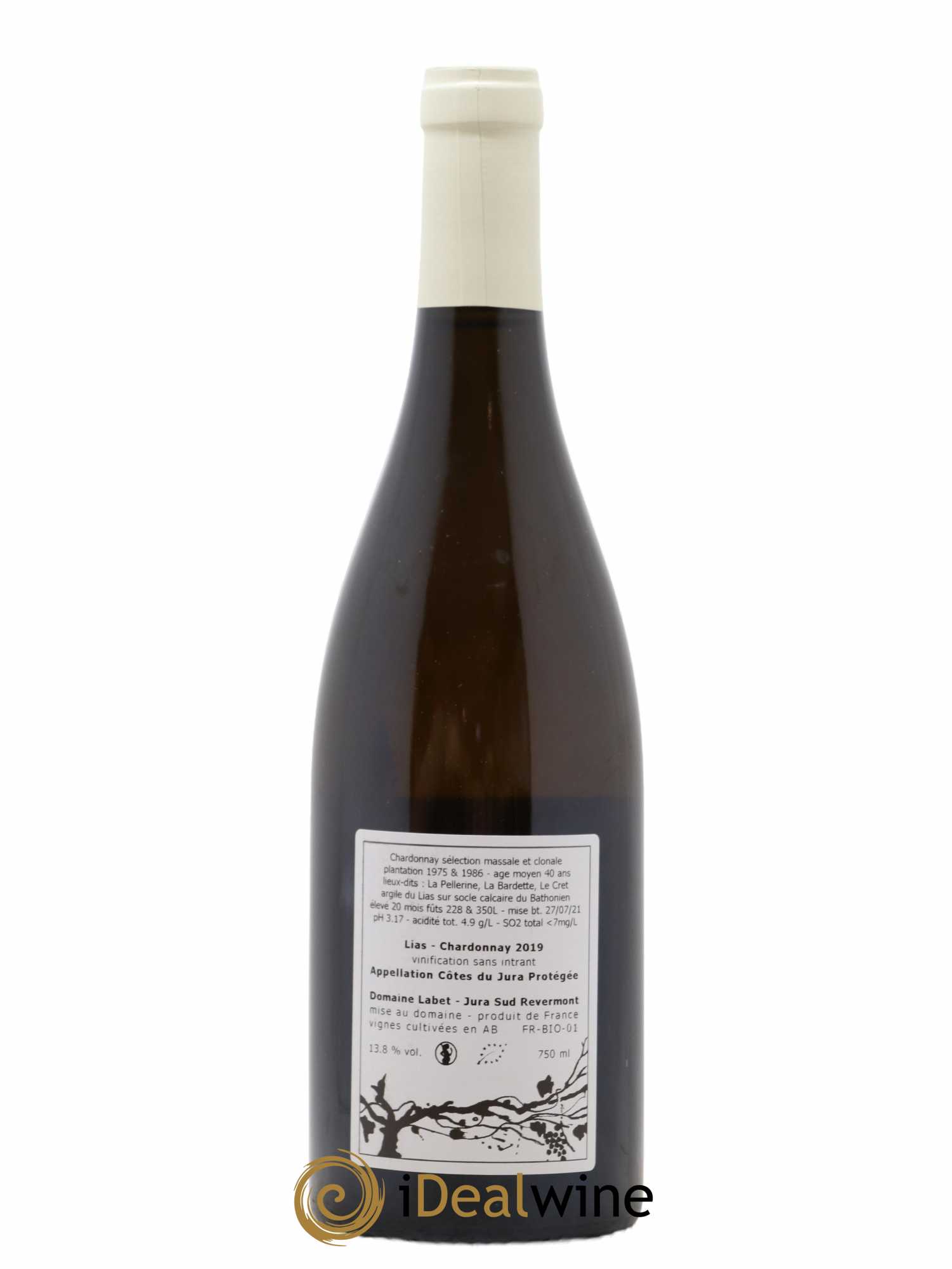 Côtes du Jura Chardonnay Lias Romain - Julien - Charline Labet 2019 - Lot de 1 bouteille - 1