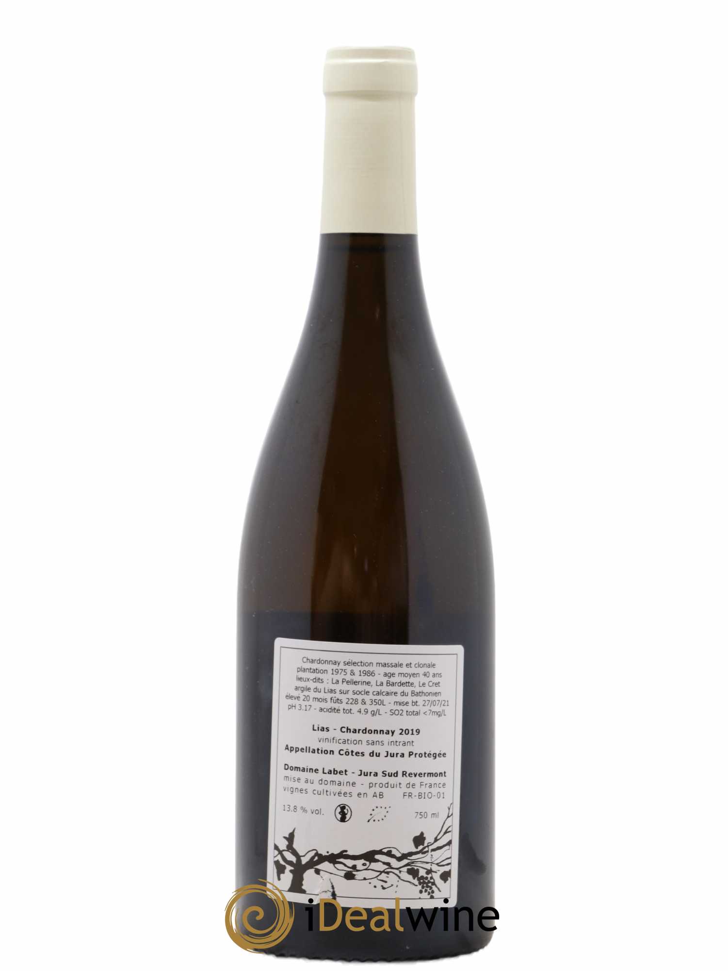 Côtes du Jura Chardonnay Lias Romain - Julien - Charline Labet 2019 - Lot de 1 bouteille - 1