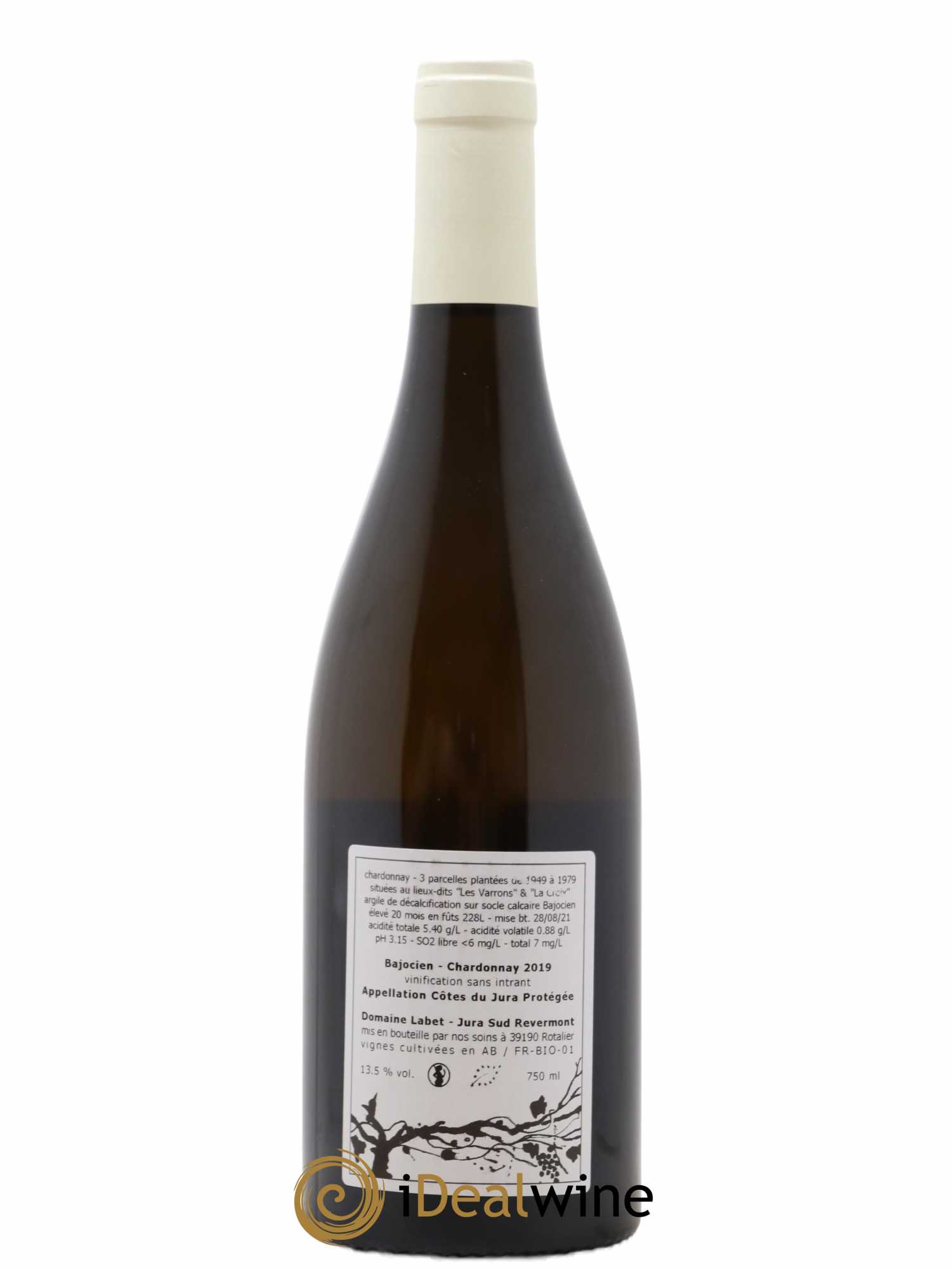 Côtes du Jura Chardonnay Bajocien Romain - Julien - Charline Labet 2019 - Lot de 1 bouteille - 1
