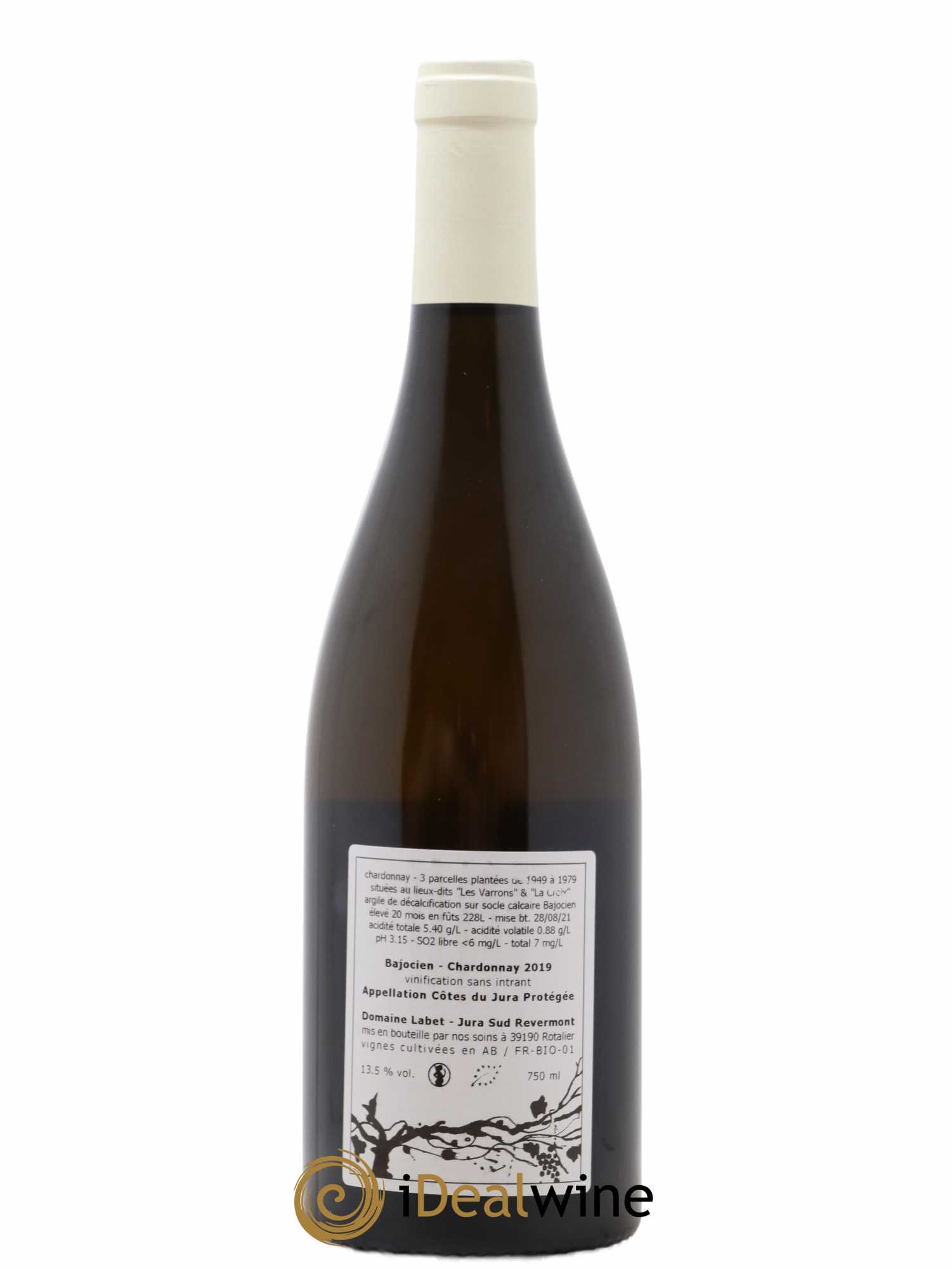 Côtes du Jura Chardonnay Bajocien Romain - Julien - Charline Labet 2019 - Lot de 1 bouteille - 1