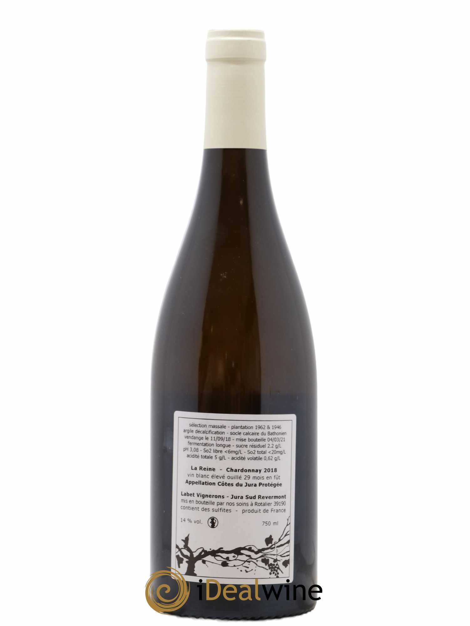 Côtes du Jura Chardonnay La Reine Romain - Julien  - Charline Labet  2018 - Lot de 1 bouteille - 1