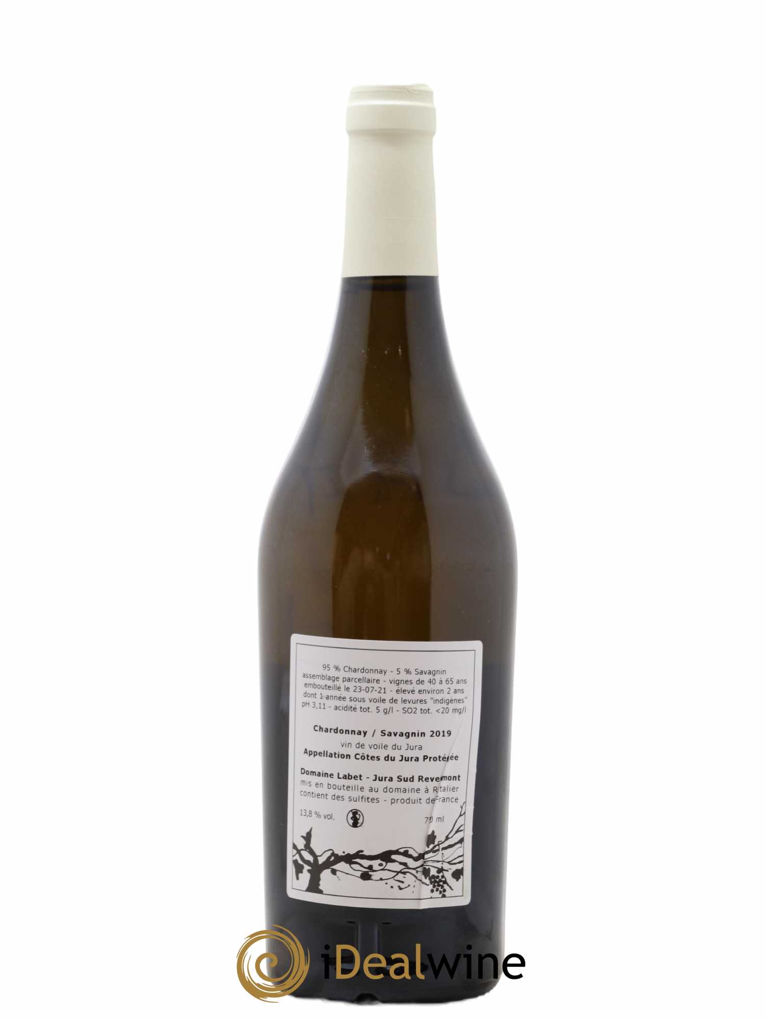 Côtes du Jura Vin de Voile Chardonnay-Savagnin cuvée de garde Romain - Julien - Charline Labet 2019 - Lot de 1 bouteille - 1