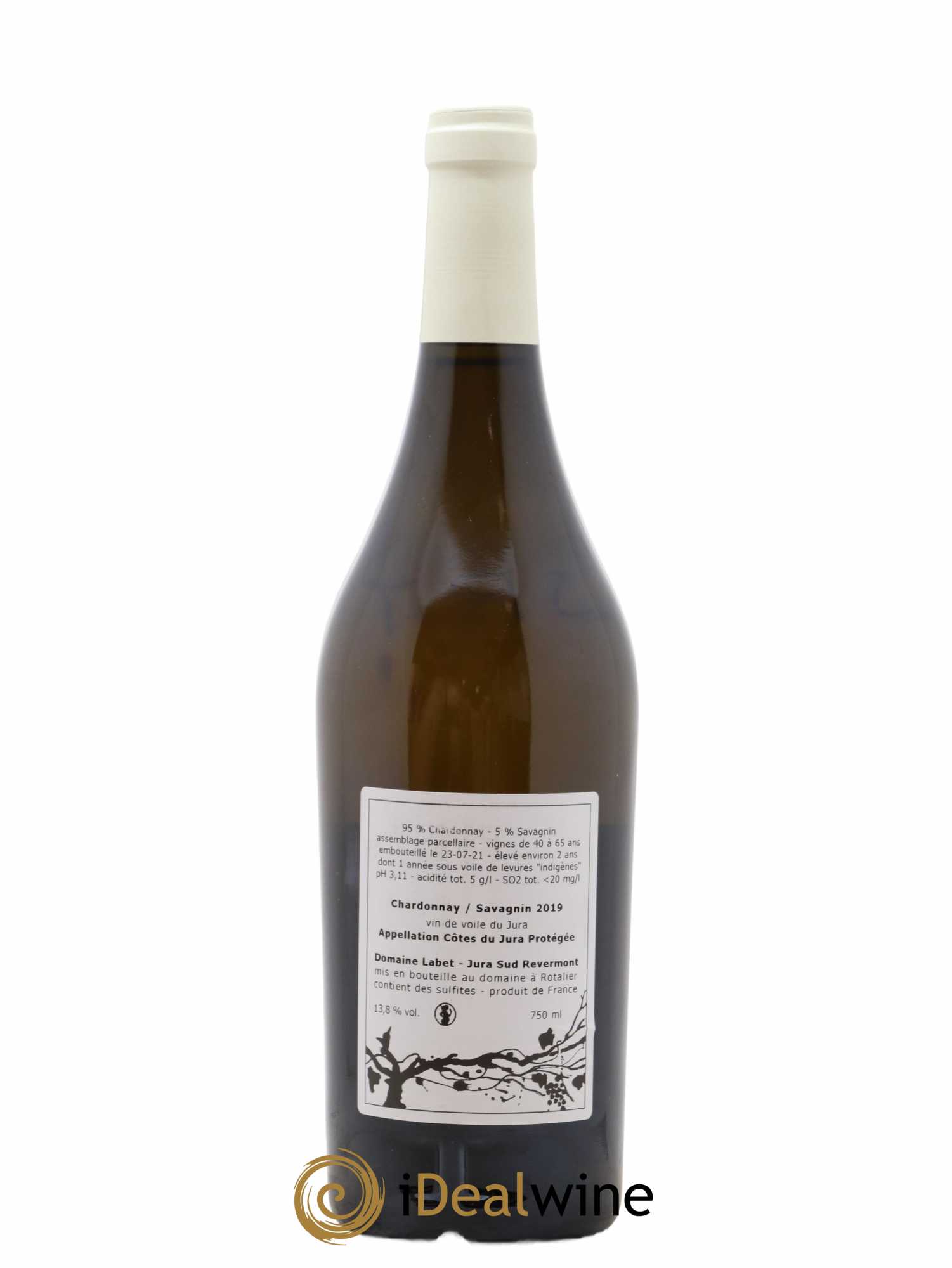 Côtes du Jura Vin de Voile Chardonnay-Savagnin cuvée de garde Romain - Julien - Charline Labet 2019 - Lot de 1 bouteille - 1