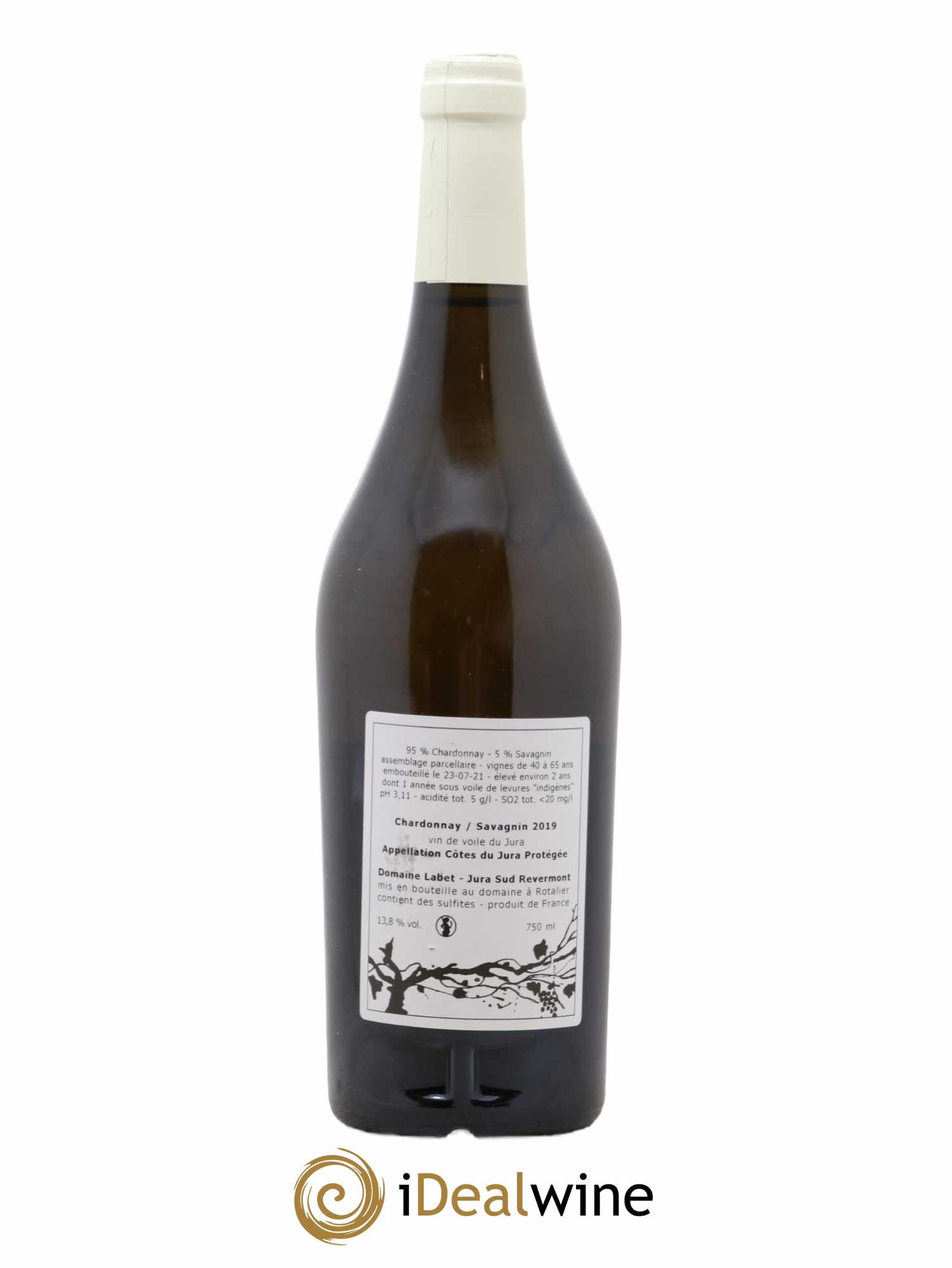 Côtes du Jura Vin de Voile Chardonnay-Savagnin cuvée de garde Romain - Julien  - Charline Labet  2019 - Lot de 1 bouteille - 1