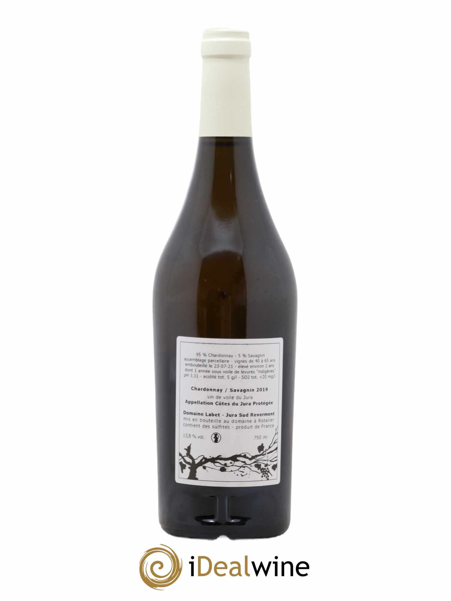 Côtes du Jura Vin de Voile Chardonnay-Savagnin cuvée de garde Romain - Julien  - Charline Labet  2019 - Lot de 1 bouteille - 1
