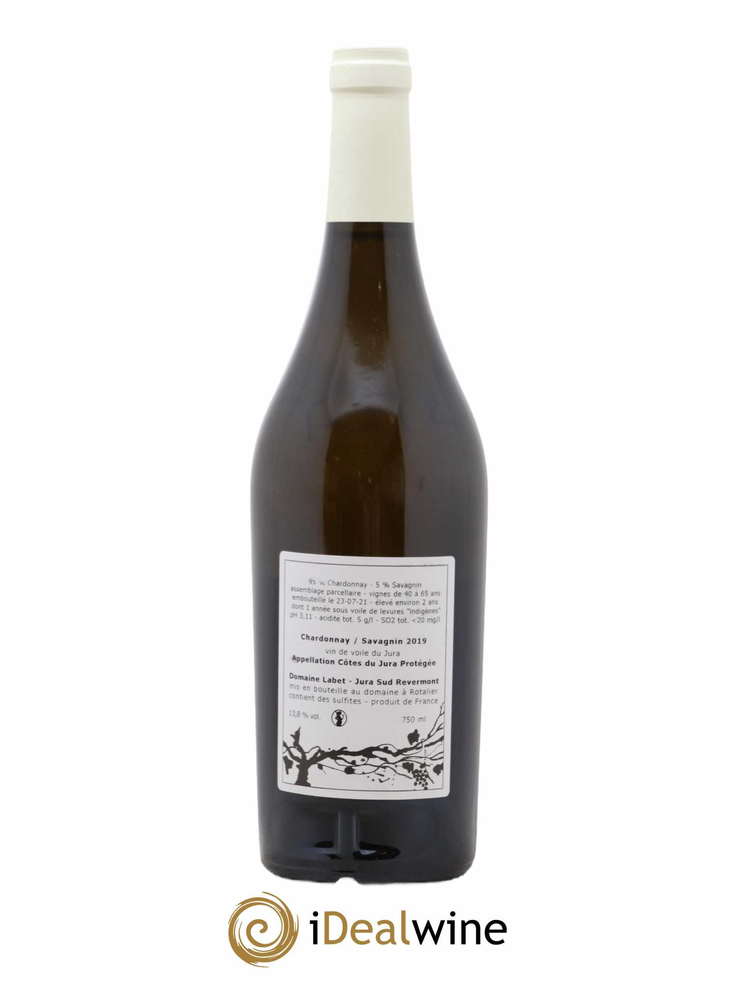 Côtes du Jura Vin de Voile Chardonnay-Savagnin cuvée de garde Romain - Julien - Charline Labet 2019 - Lot de 1 bouteille - 1