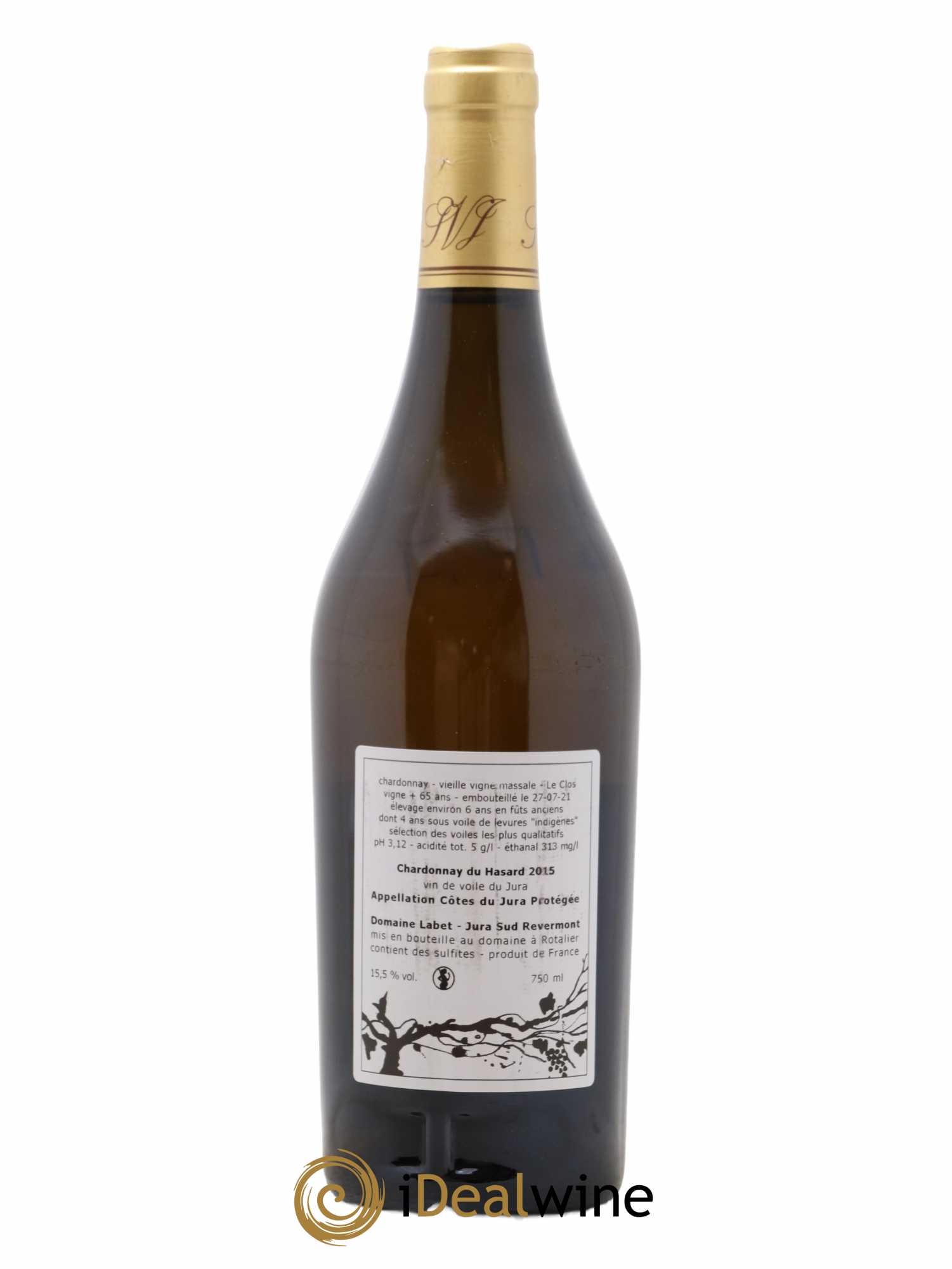 Côtes du Jura Vin de voile Chardonnay du Hasard Romain - Julien  - Charline Labet  2015 - Lot of 1 bottle - 1