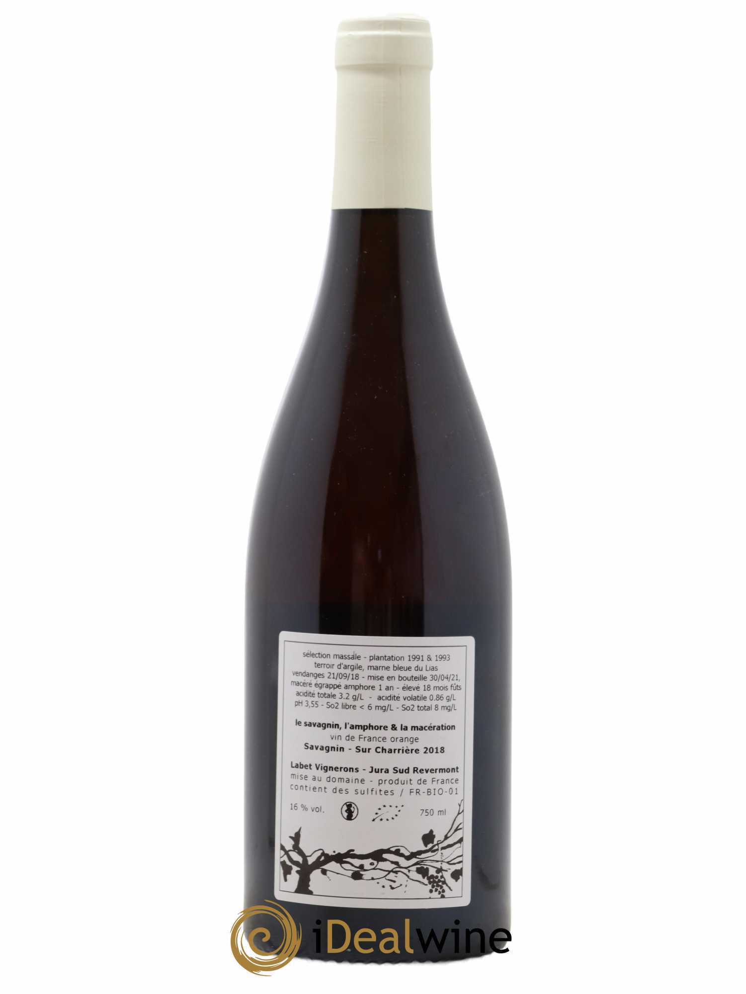Côtes du Jura Savagnin de macération La Bardette Romain - Julien  - Charline Labet Sur Charrière 2018 - Lot de 1 bouteille - 1