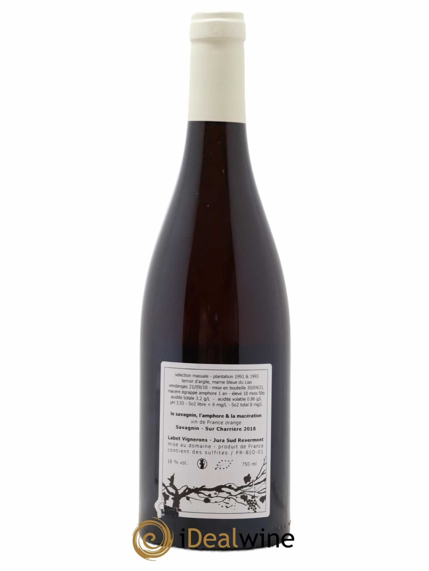 Côtes du Jura Savagnin de macération La Bardette Romain - Julien  - Charline Labet  2018 - Lot de 1 bouteille - 1