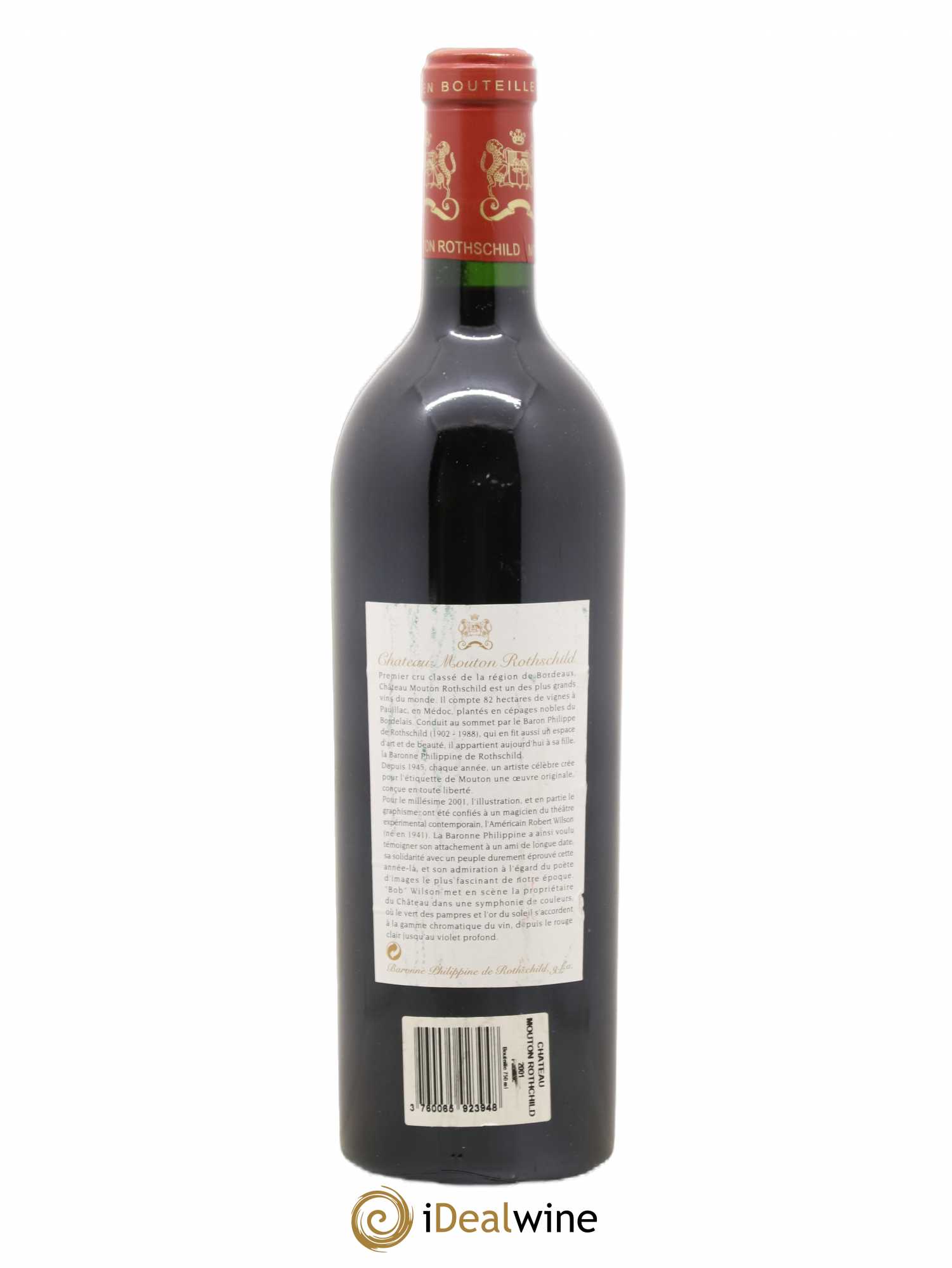 Château Mouton Rothschild 1er Grand Cru Classé 2001 - Lot de 1 bouteille - 1