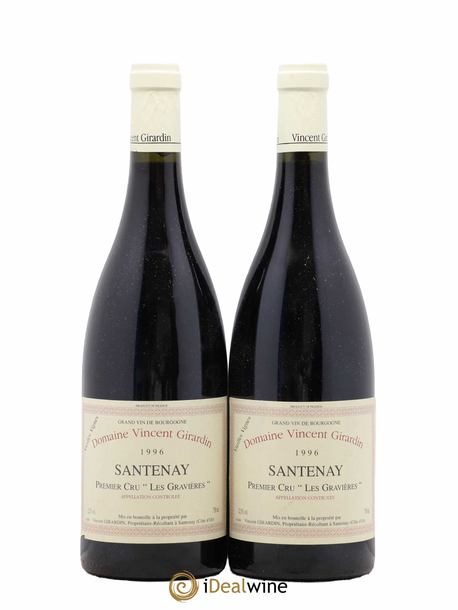 Santenay 1er Cru Les Gravières Vincent Girardin (Domaine) Vieilles Vignes 1996 - Lot de 2 bouteilles - 0