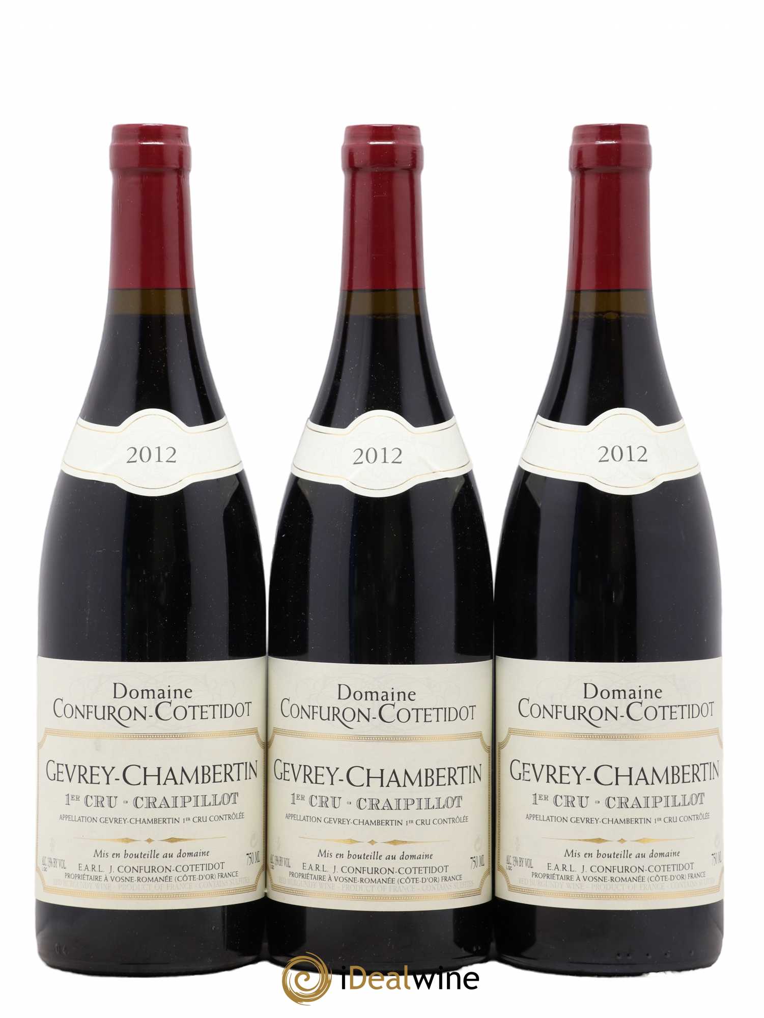 Gevrey-Chambertin 1er Cru Craipillot Confuron-Cotetidot 2012 - Lot de 3 bouteilles - 0