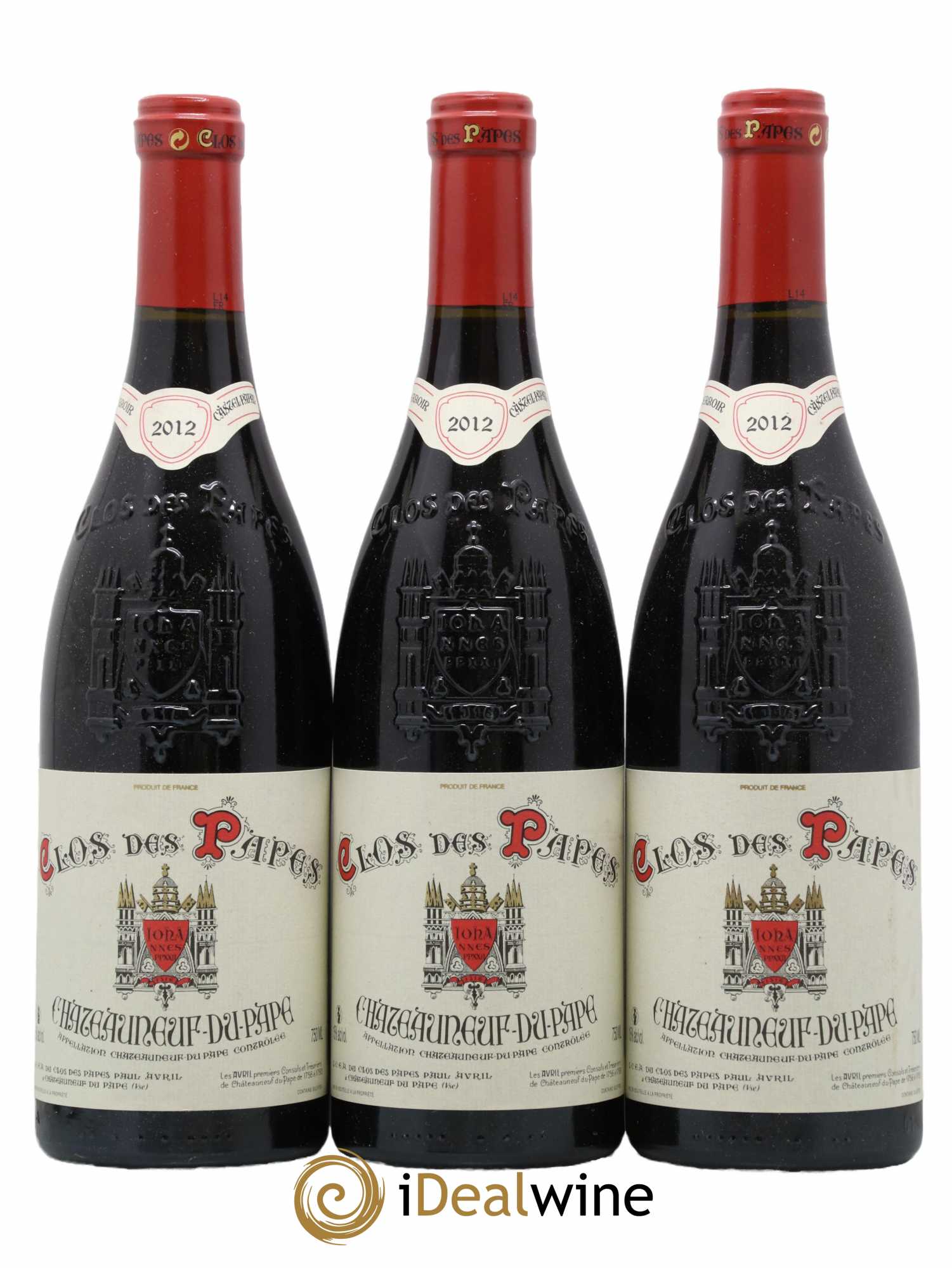 Châteauneuf-du-Pape Clos des Papes - Paul Avril 2012 - Lot de 3 bouteilles - 0