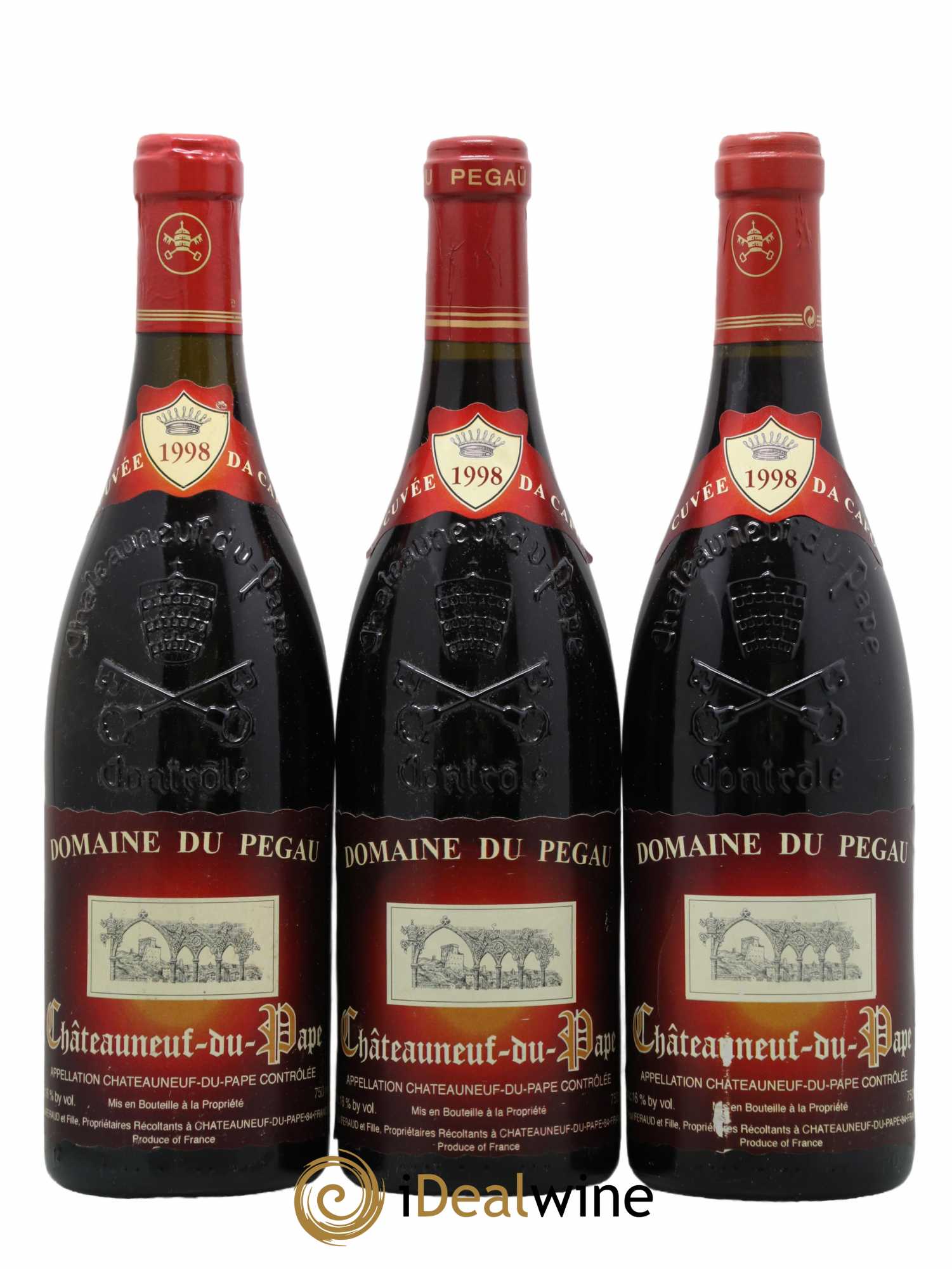 Châteauneuf-du-Pape Domaine du Pégau Cuvée Da Capo Paul et Laurence Féraud 1998 - Lot de 3 bouteilles - 0