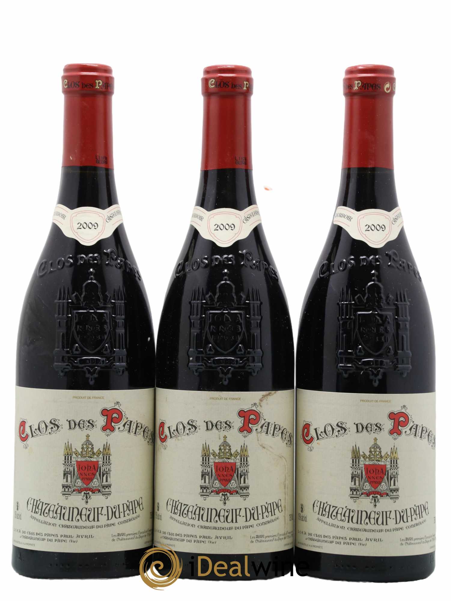 Châteauneuf-du-Pape Clos des Papes - Paul Avril 2009 - Lot de 3 bouteilles - 0