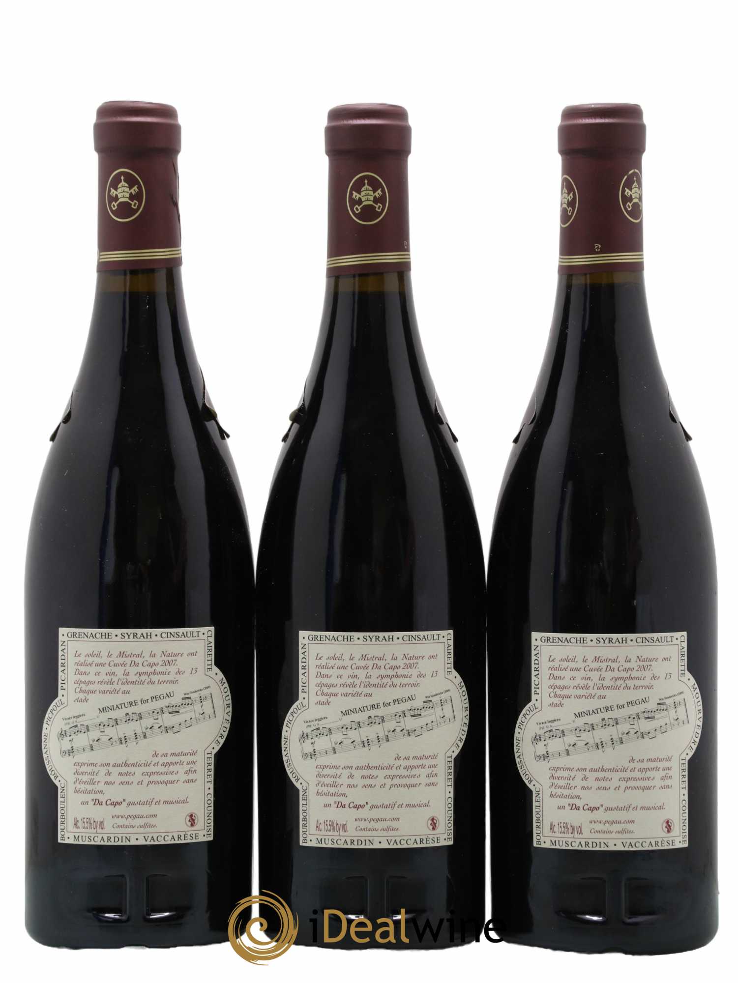 Châteauneuf-du-Pape Domaine du Pégau Cuvée Da Capo Paul et Laurence Féraud 2007 - Lot de 3 bouteilles - 1