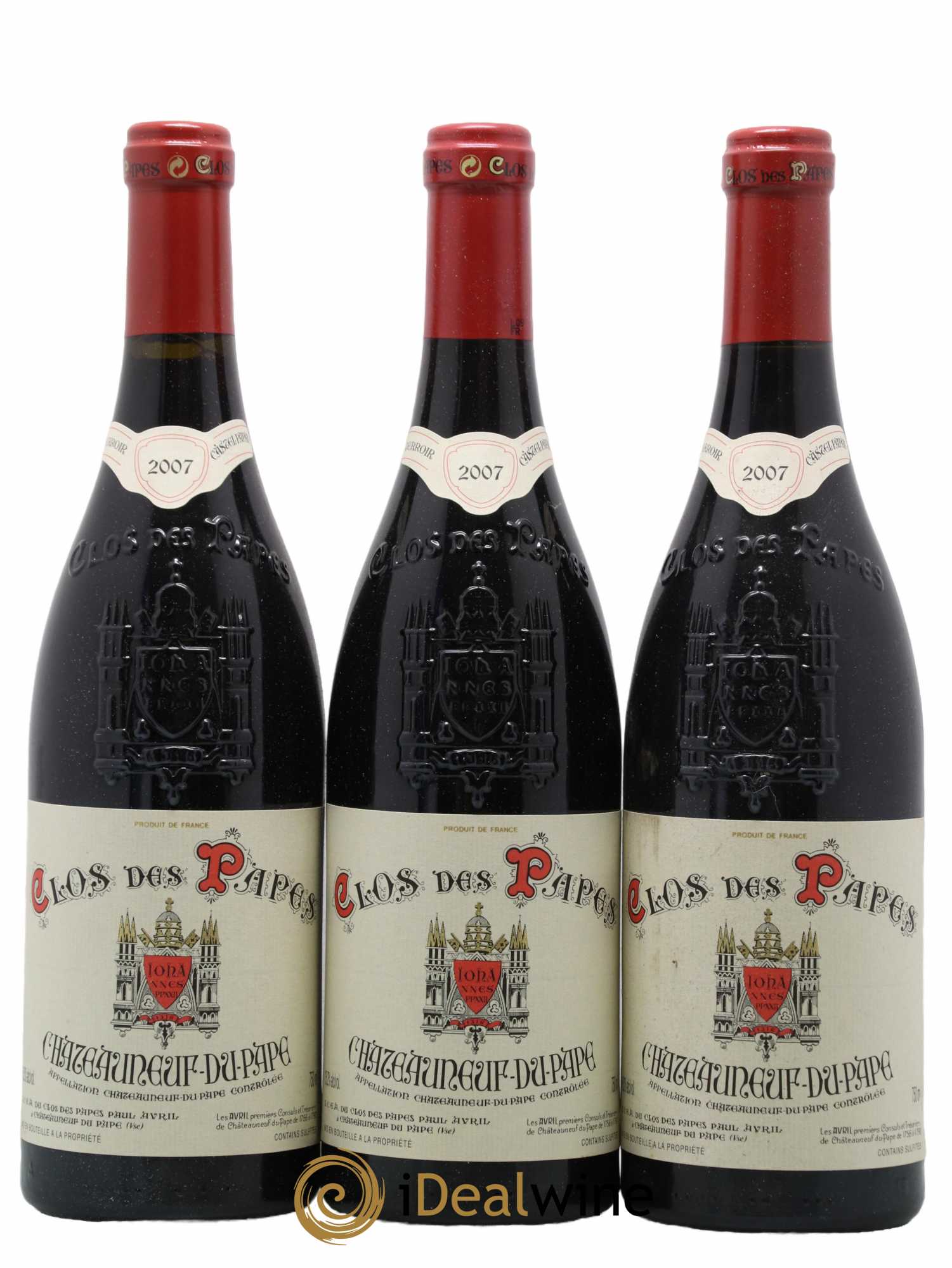 Châteauneuf-du-Pape Clos des Papes - Paul Avril 2007 - Lot de 3 bouteilles - 0