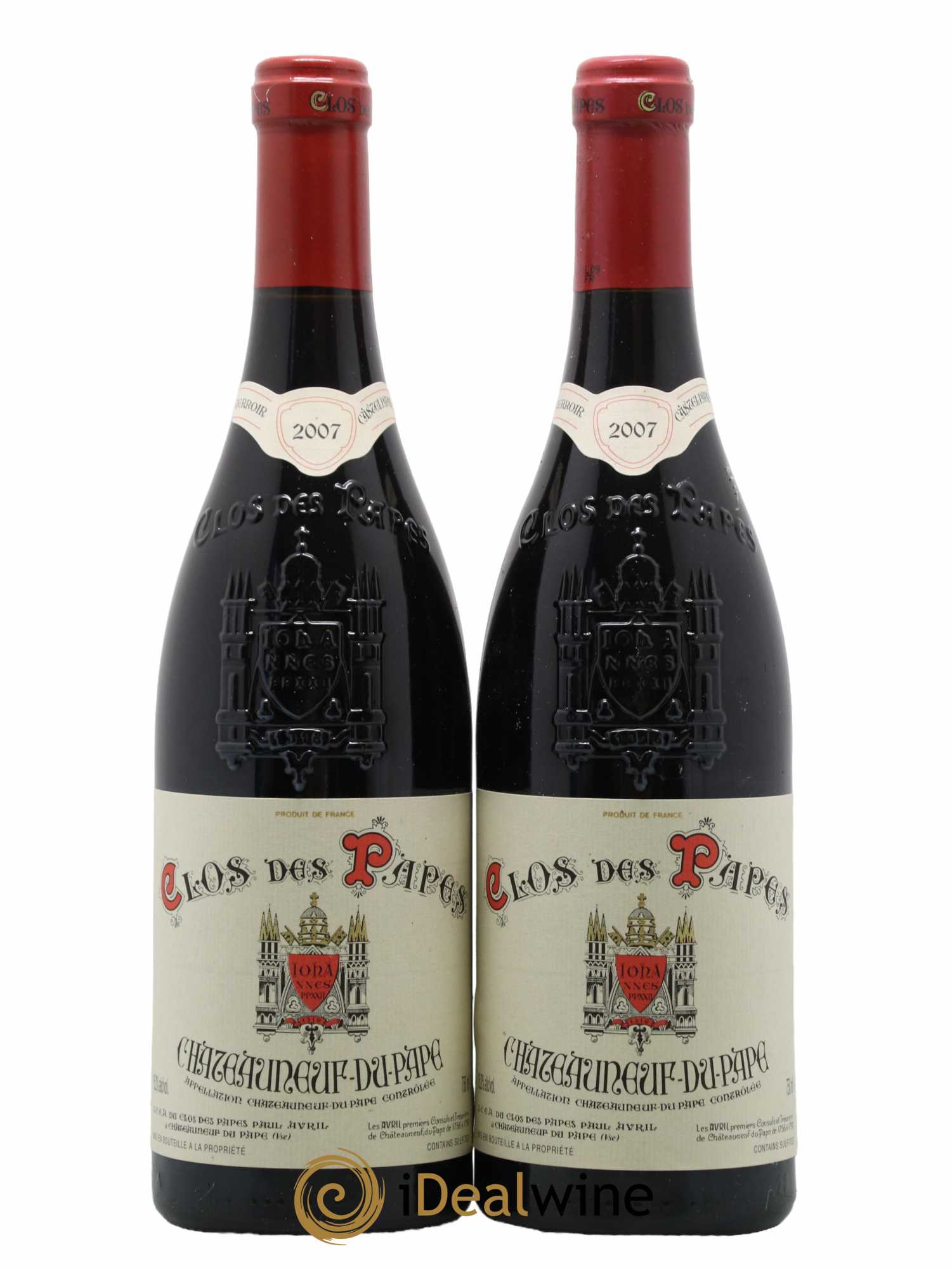 Châteauneuf-du-Pape Clos des Papes - Paul Avril 2007 - Lot de 2 bouteilles - 0
