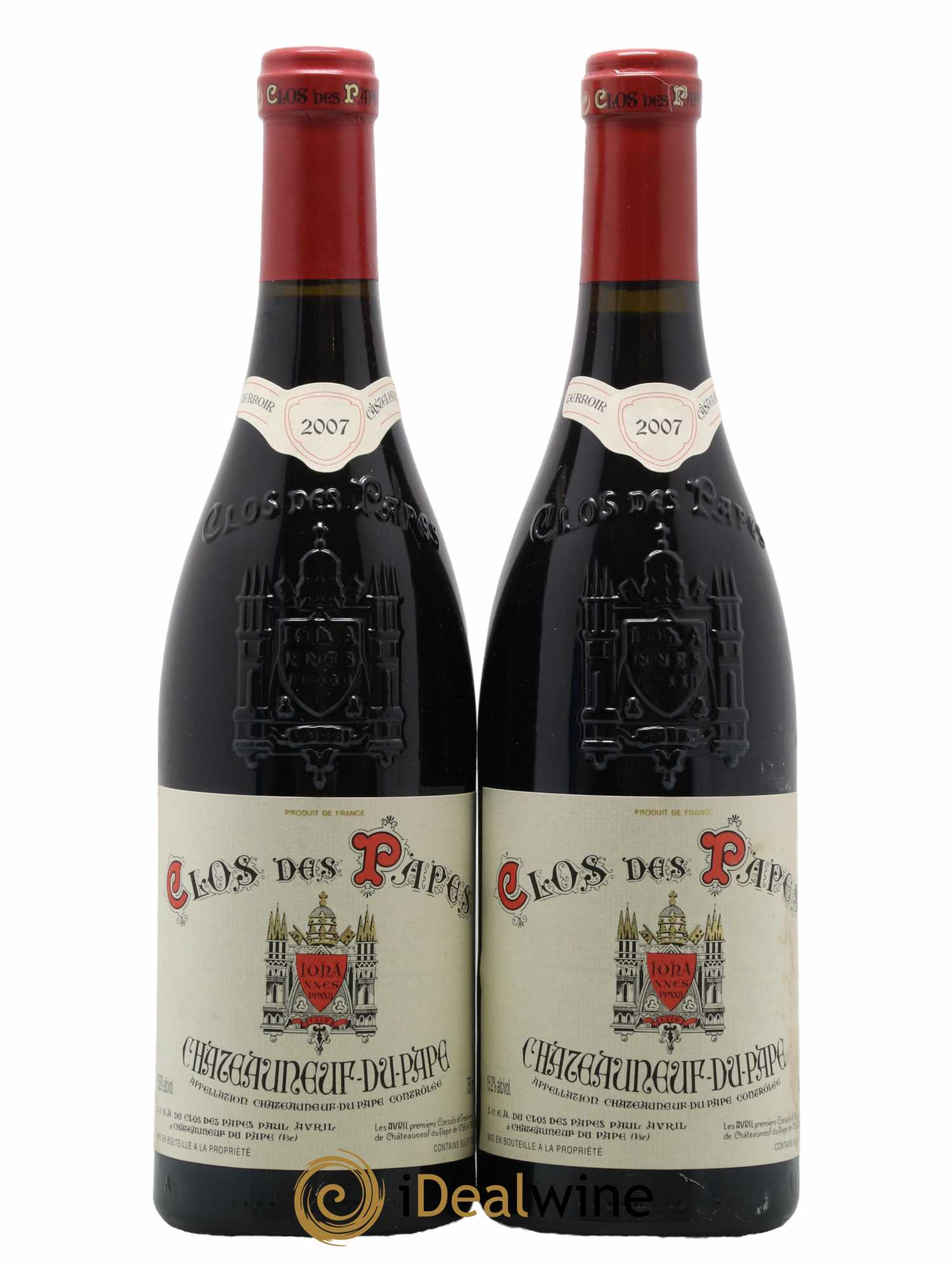Châteauneuf-du-Pape Clos des Papes - Paul Avril 2007 - Lot de 2 bouteilles - 0
