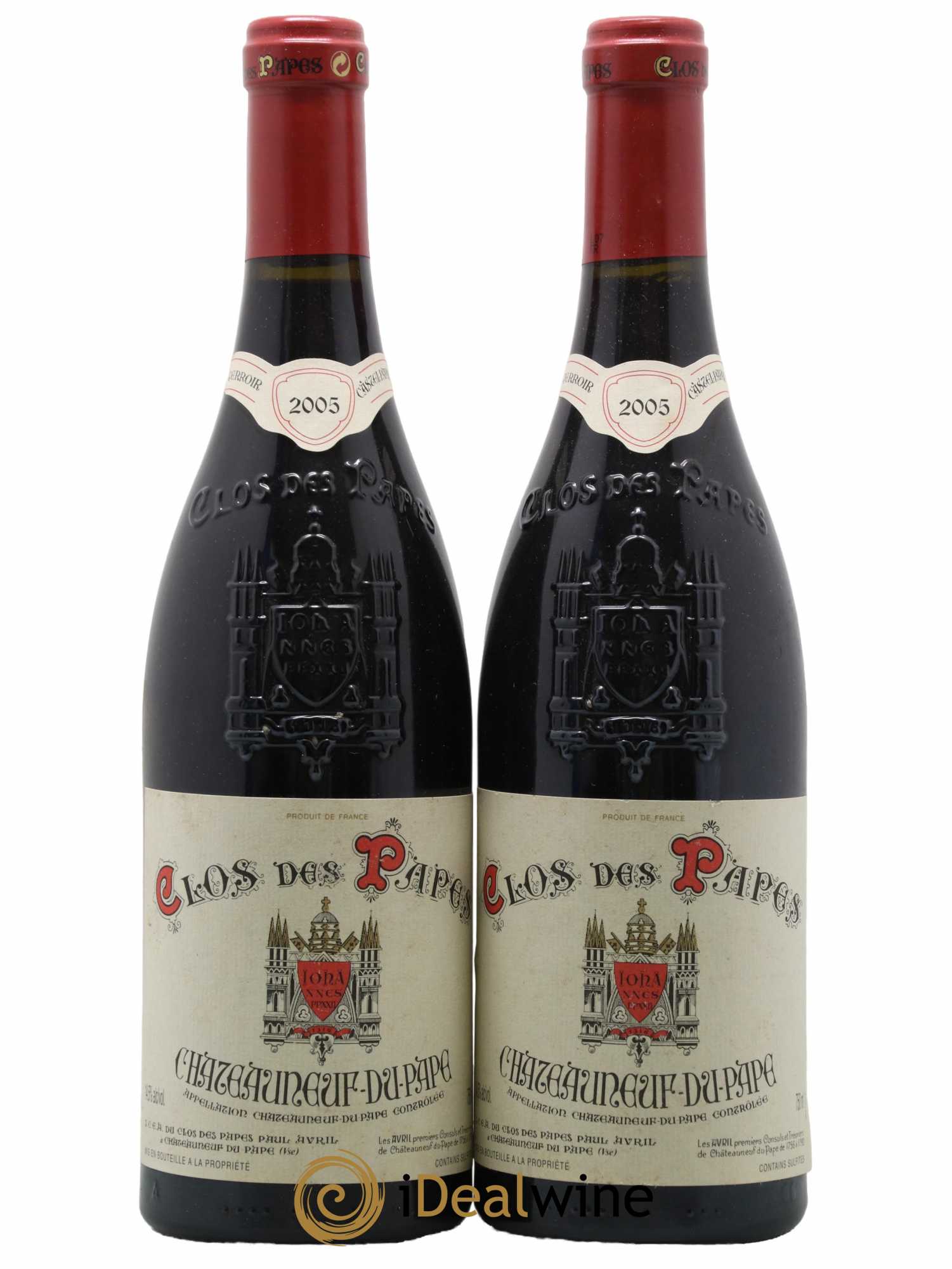 Châteauneuf-du-Pape Clos des Papes - Paul Avril 2005 - Lot de 2 bouteilles - 0
