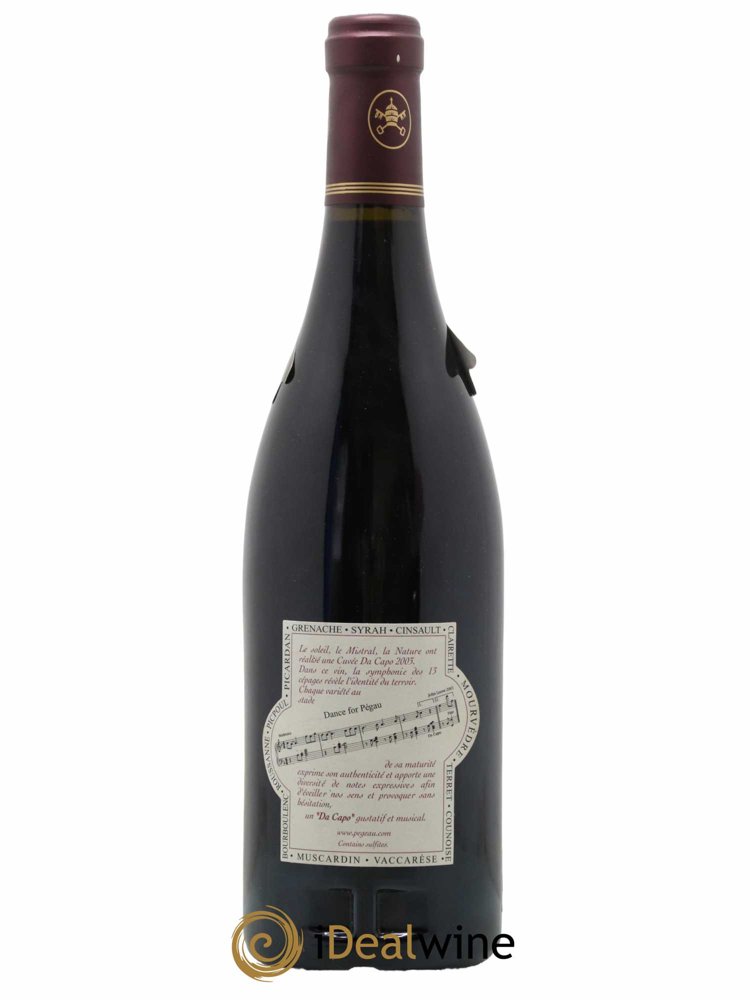 Châteauneuf-du-Pape Domaine du Pégau Cuvée Da Capo Paul et Laurence Féraud 2003 - Lot de 1 bouteille - 1