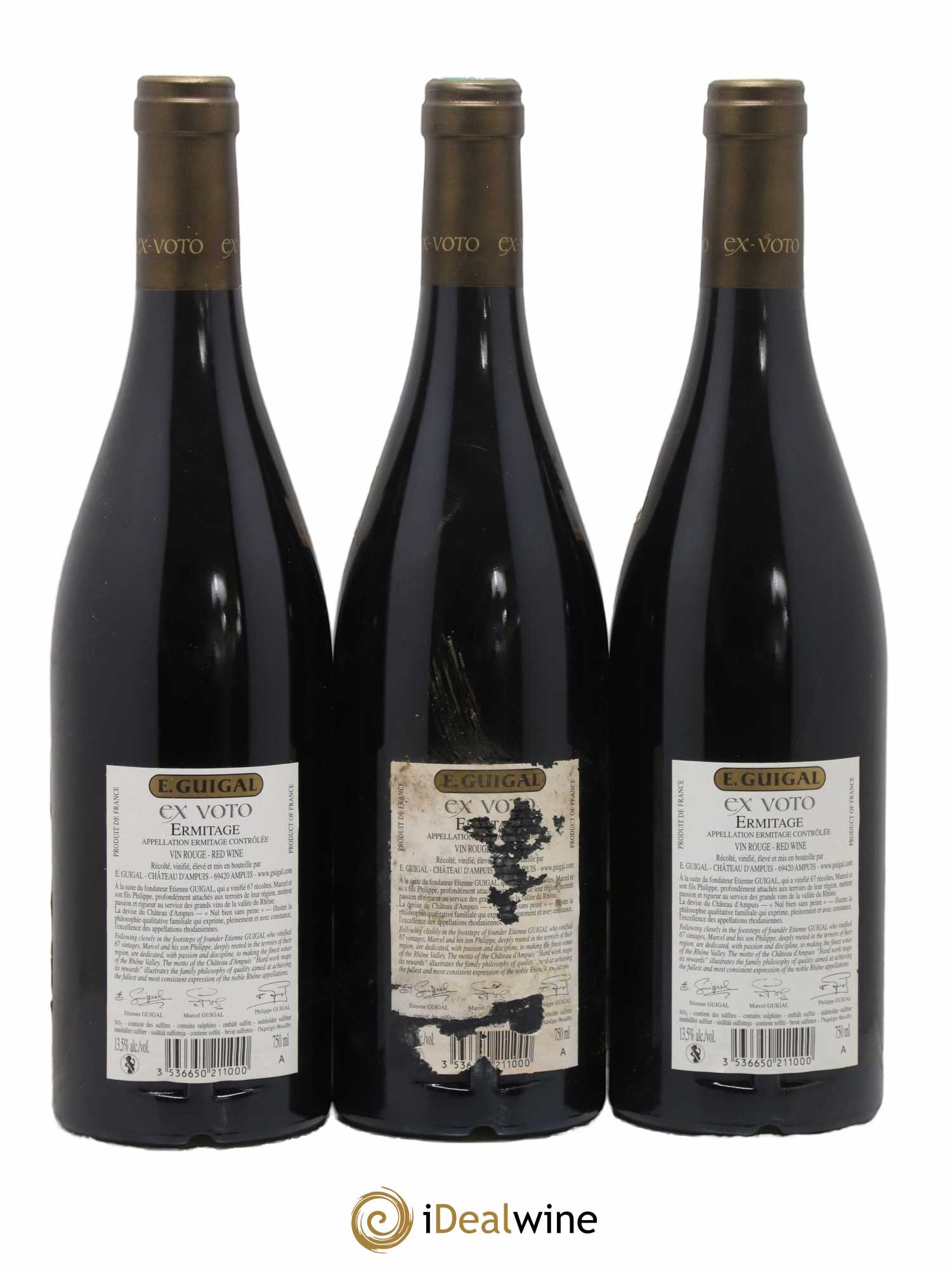 Ermitage Ex Voto Guigal 2010 - Lot de 3 bouteilles - 1