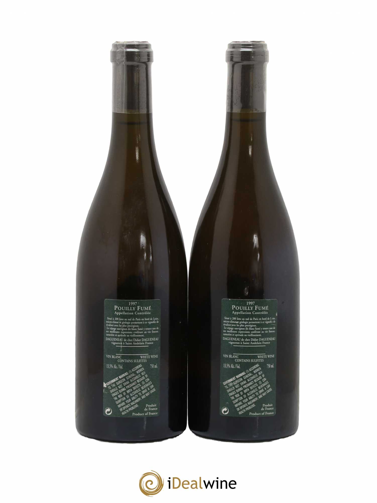 Vin de France (anciennement Pouilly-Fumé) Silex Dagueneau (Domaine Didier - Louis-Benjamin) 1997 - Lot de 2 bouteilles - 1