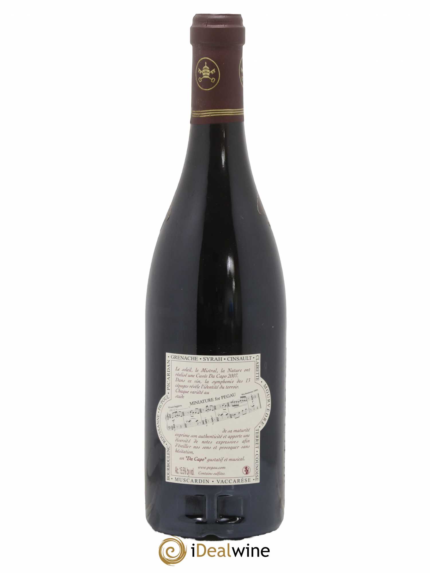 Châteauneuf-du-Pape Domaine du Pégau Cuvée Da Capo Paul et Laurence Féraud 2007 - Lot de 1 bouteille - 1