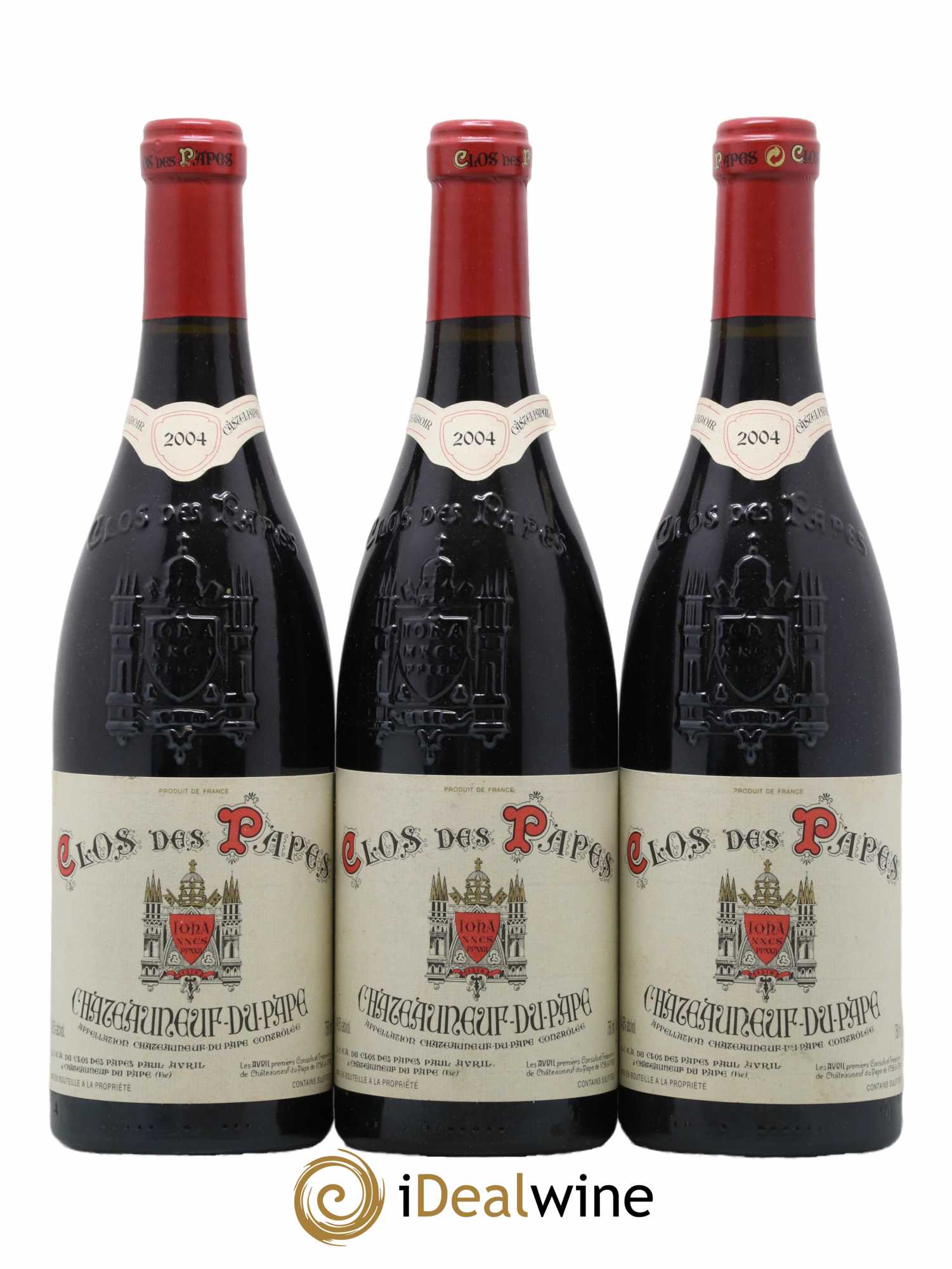 Châteauneuf-du-Pape Clos des Papes - Paul Avril 2004 - Lot de 3 bouteilles - 0