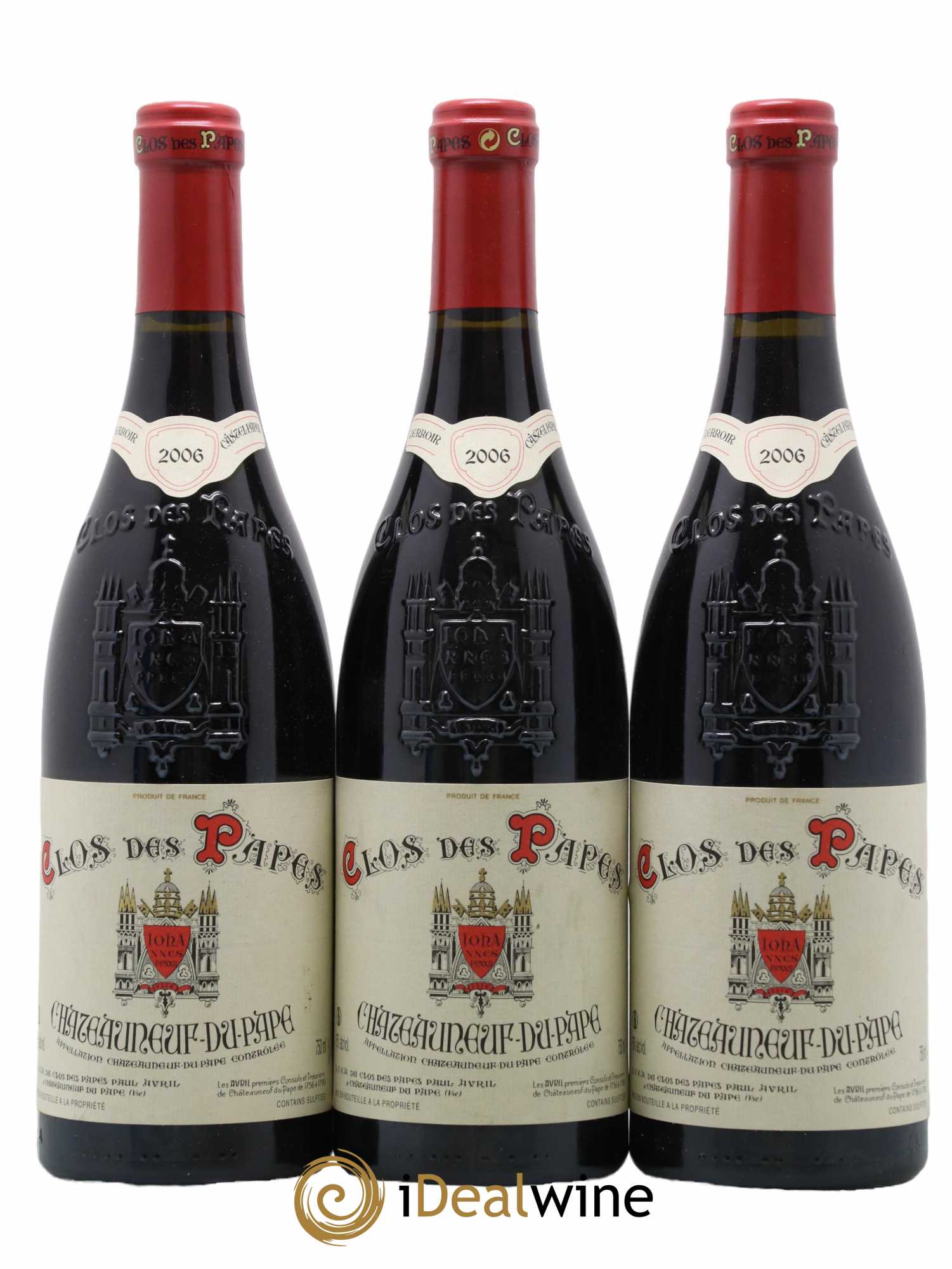Châteauneuf-du-Pape Clos des Papes - Paul Avril 2006 - Lot de 3 bouteilles - 0