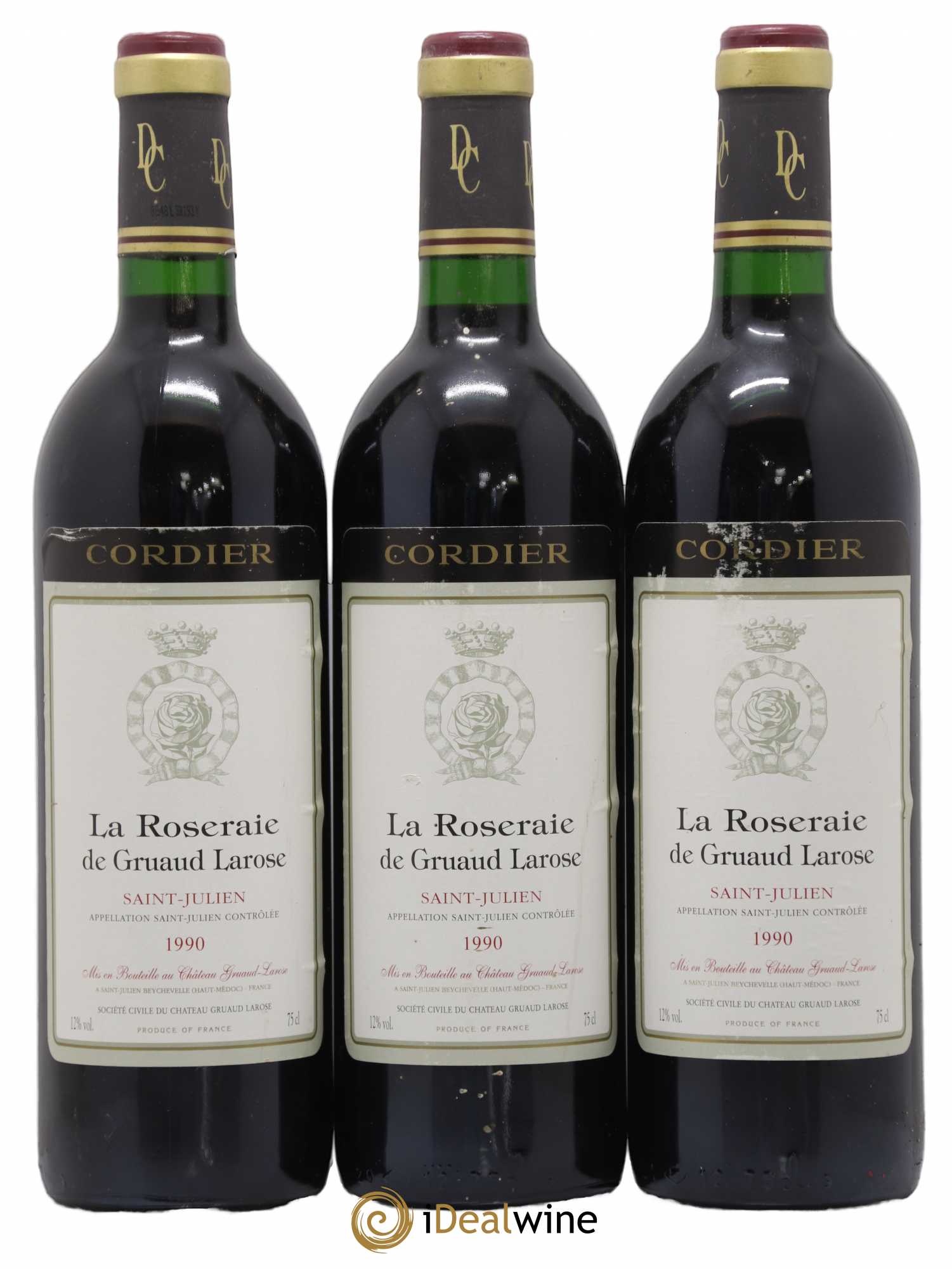Saint-Julien La Roseraie De Gruaud Larose 1990 - Posten von 3 Flaschen - 0