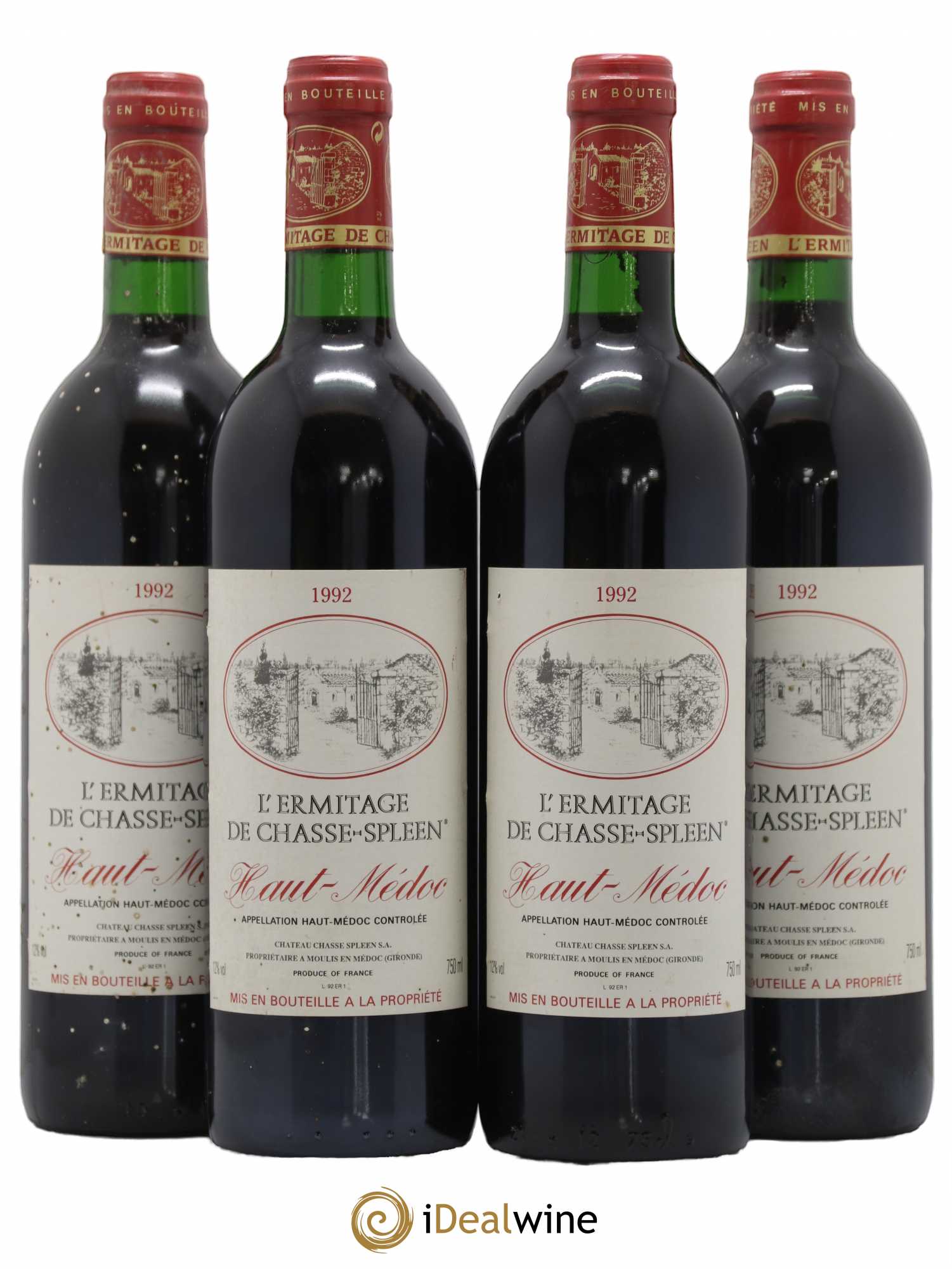 Héritage (Ermitage) de Chasse Spleen 1992 - Lot de 4 bouteilles - 0